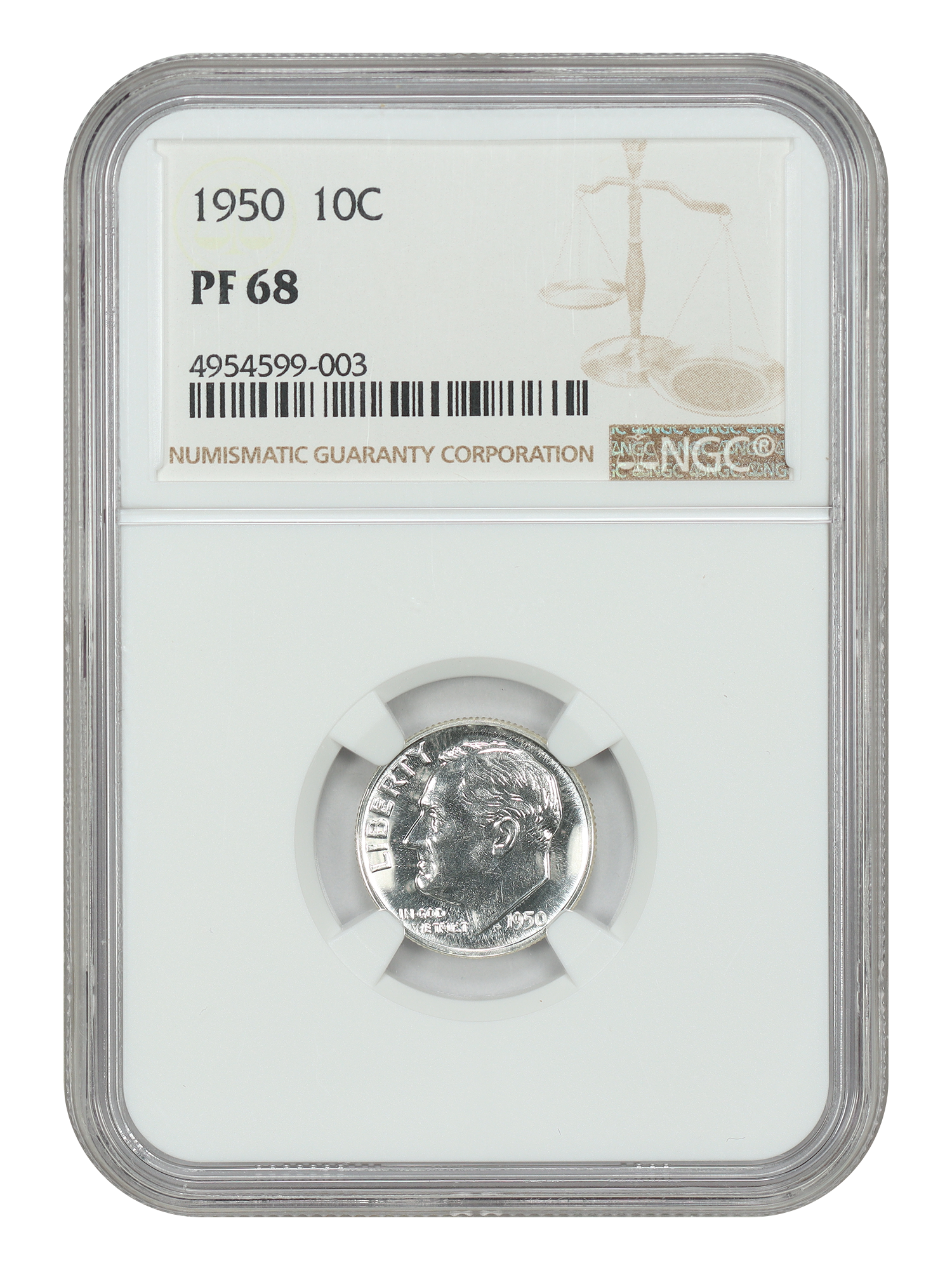 1950 10C NGC PR68