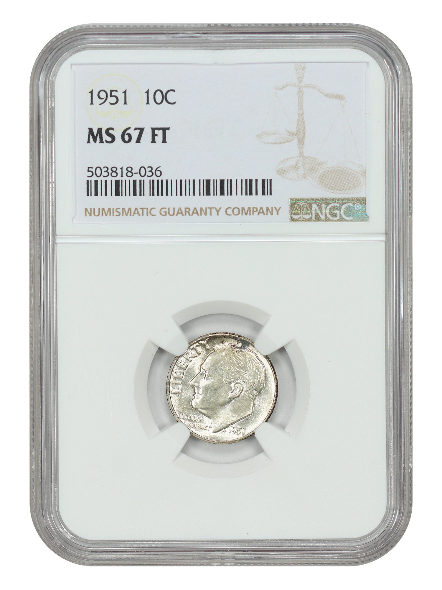 1951 10C NGC MS67FB