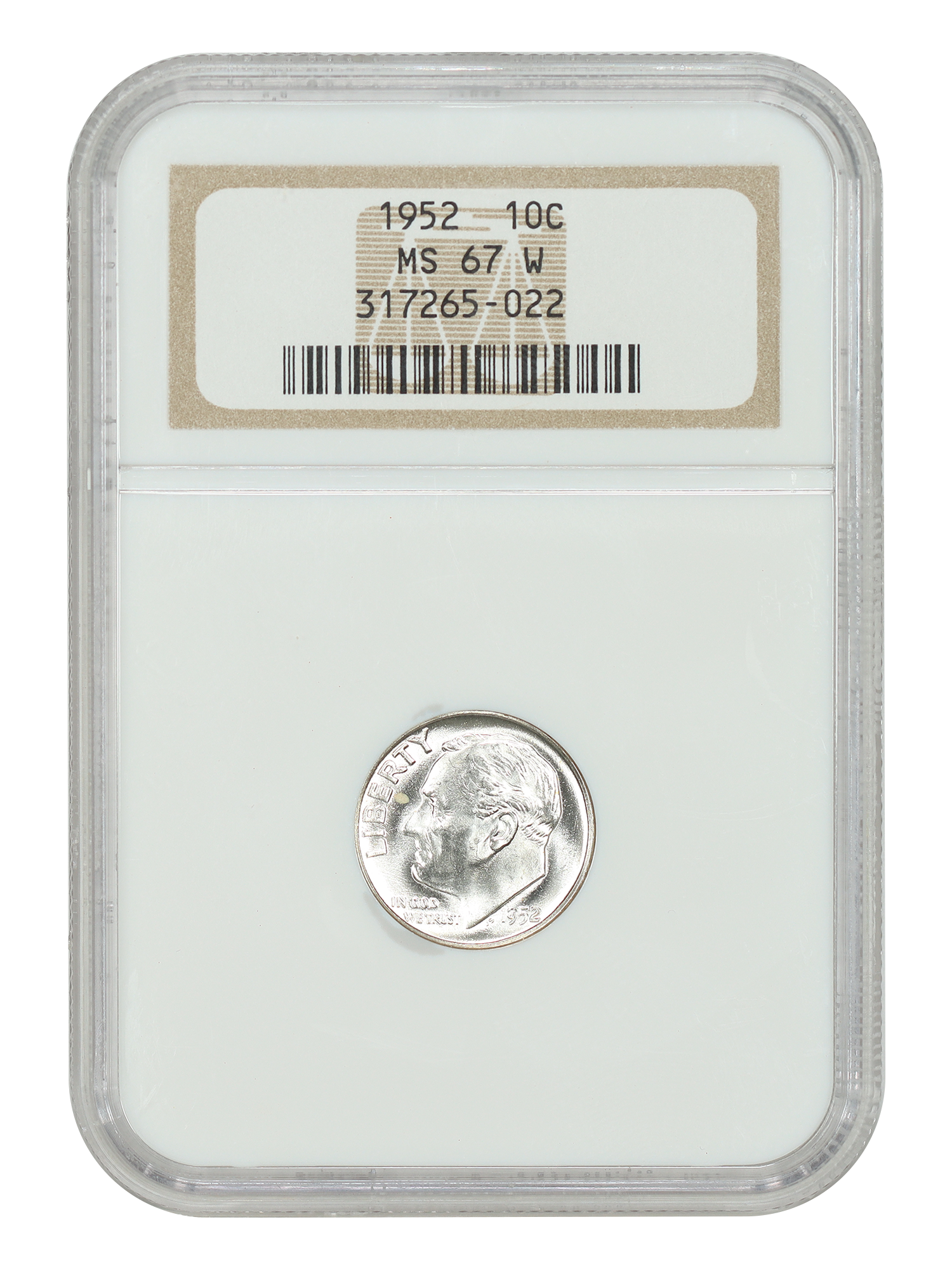 1952 10C NGC MS67