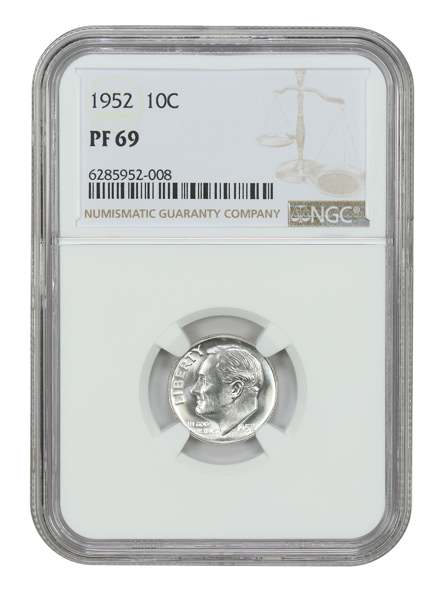 1952 10C NGC PR69