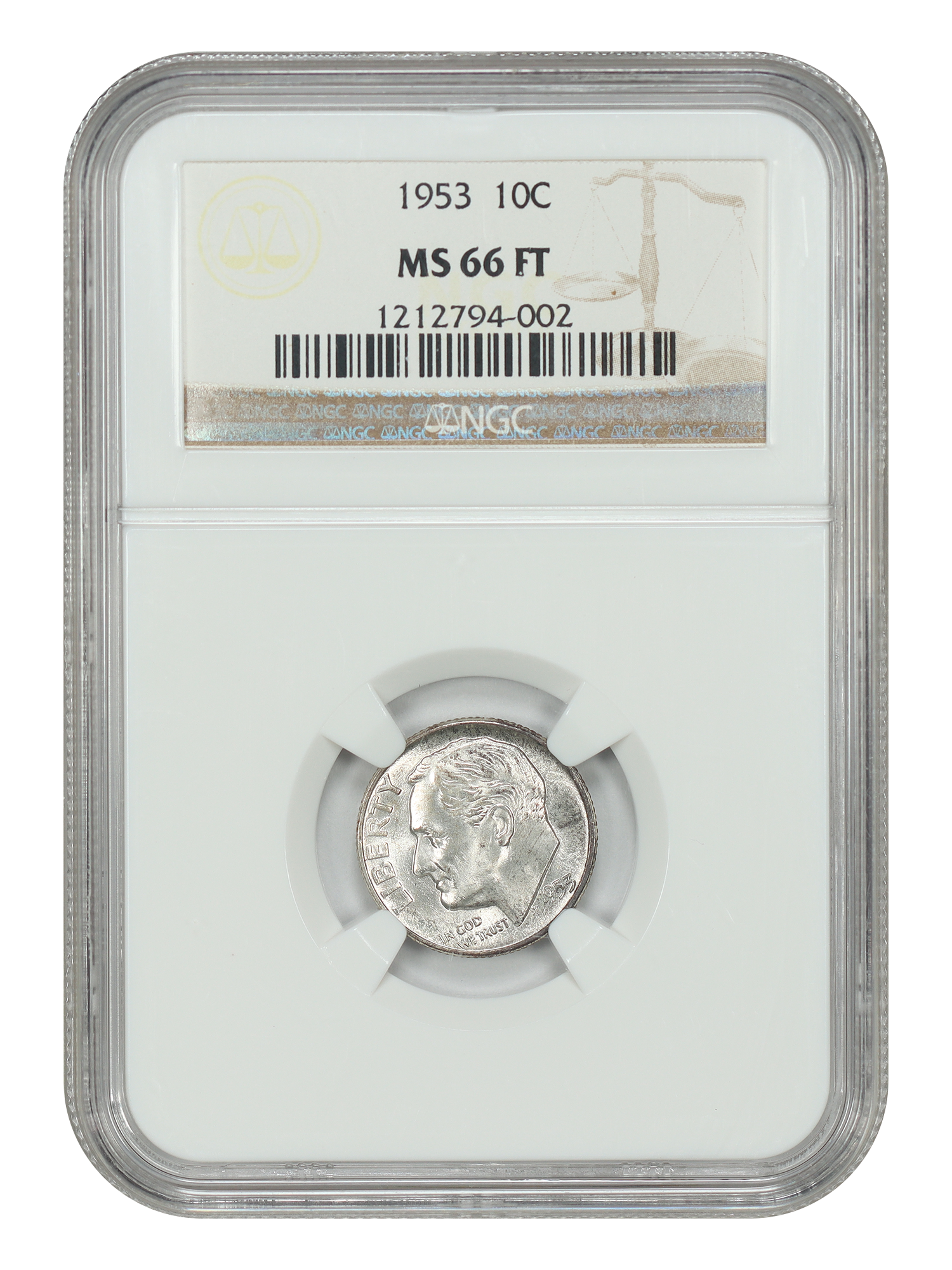 1953 10C NGC MS66FB