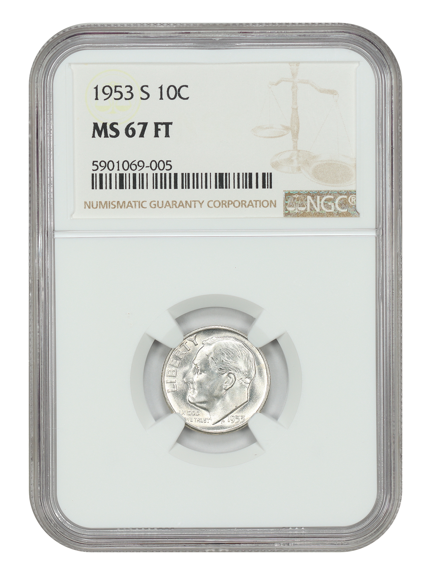 1953-S 10C NGC MS67FB