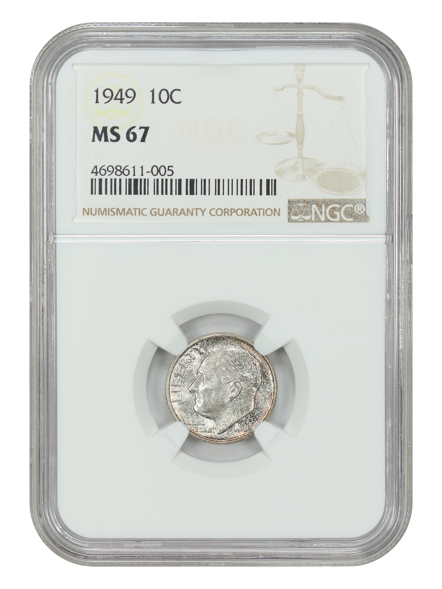 1949 10C NGC MS67