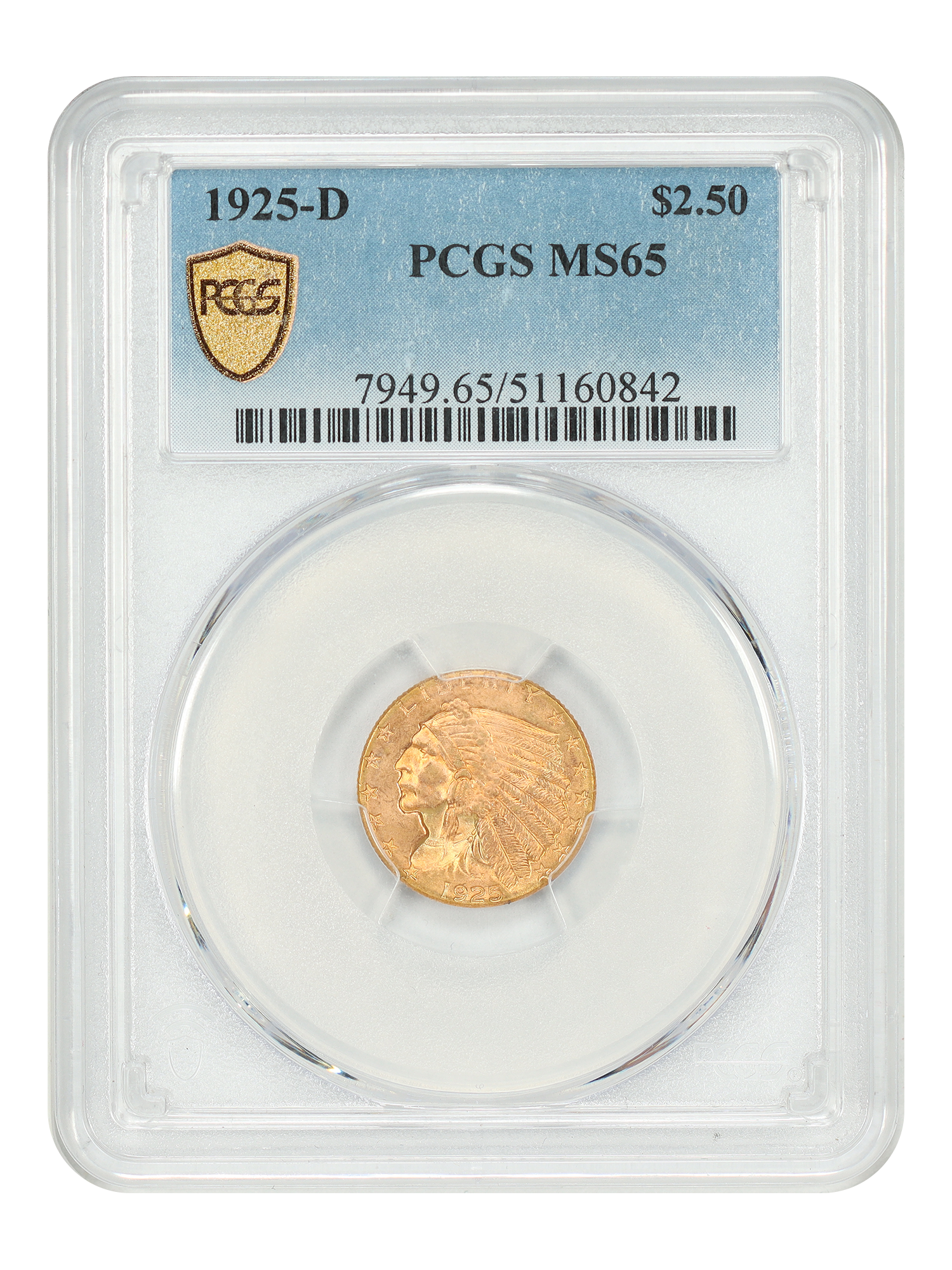 1925-D $2.50 PCGS MS65