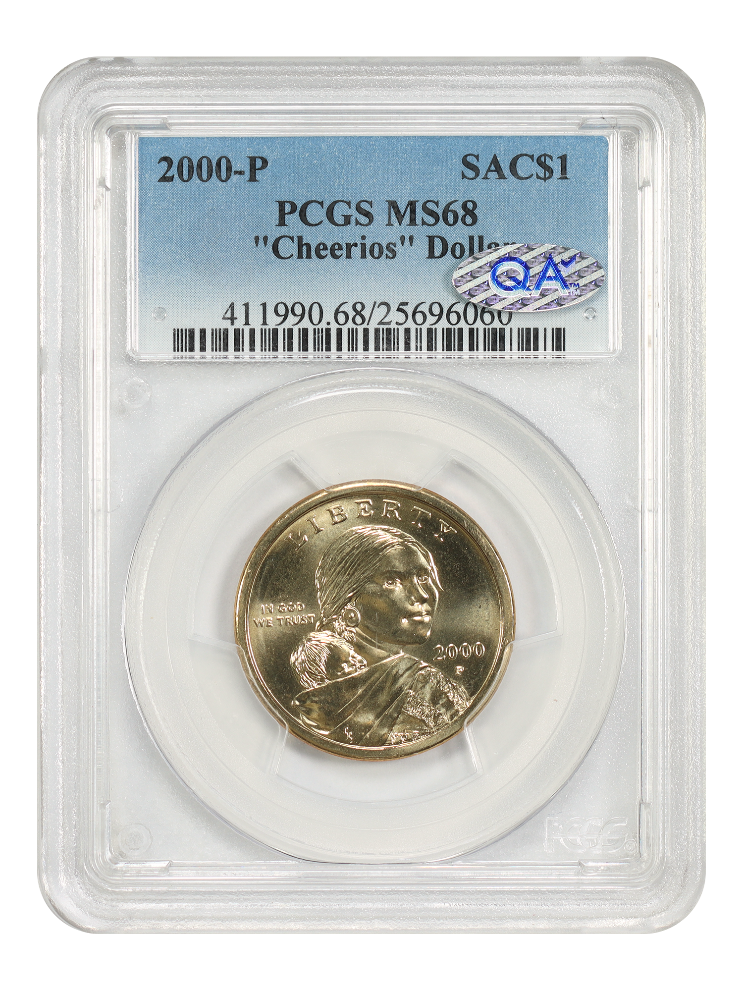 2000-P SAC $1 PCGS MS68 (Cheerios Dollar)