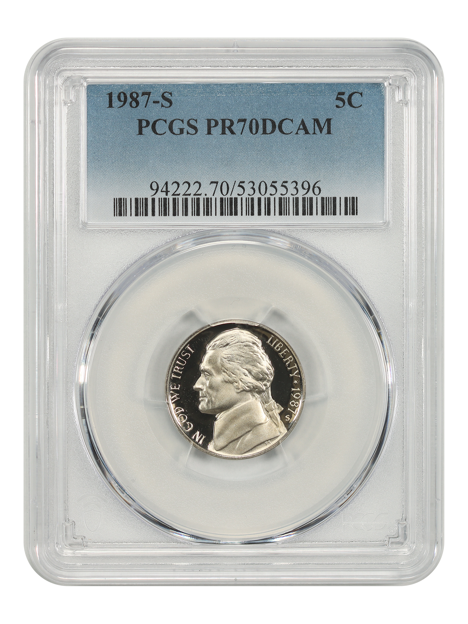 1987-S 5C PCGS PR70DCAM