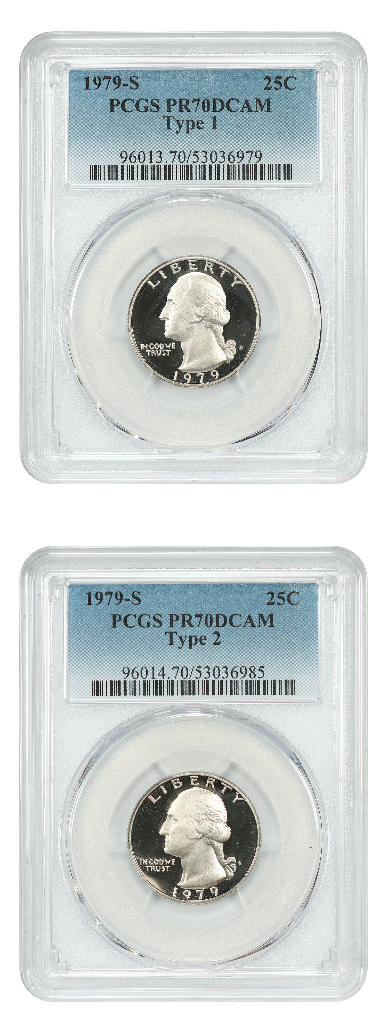 Lot of 1979-S 25C PCGS PR70DCAM (2 Coins)
