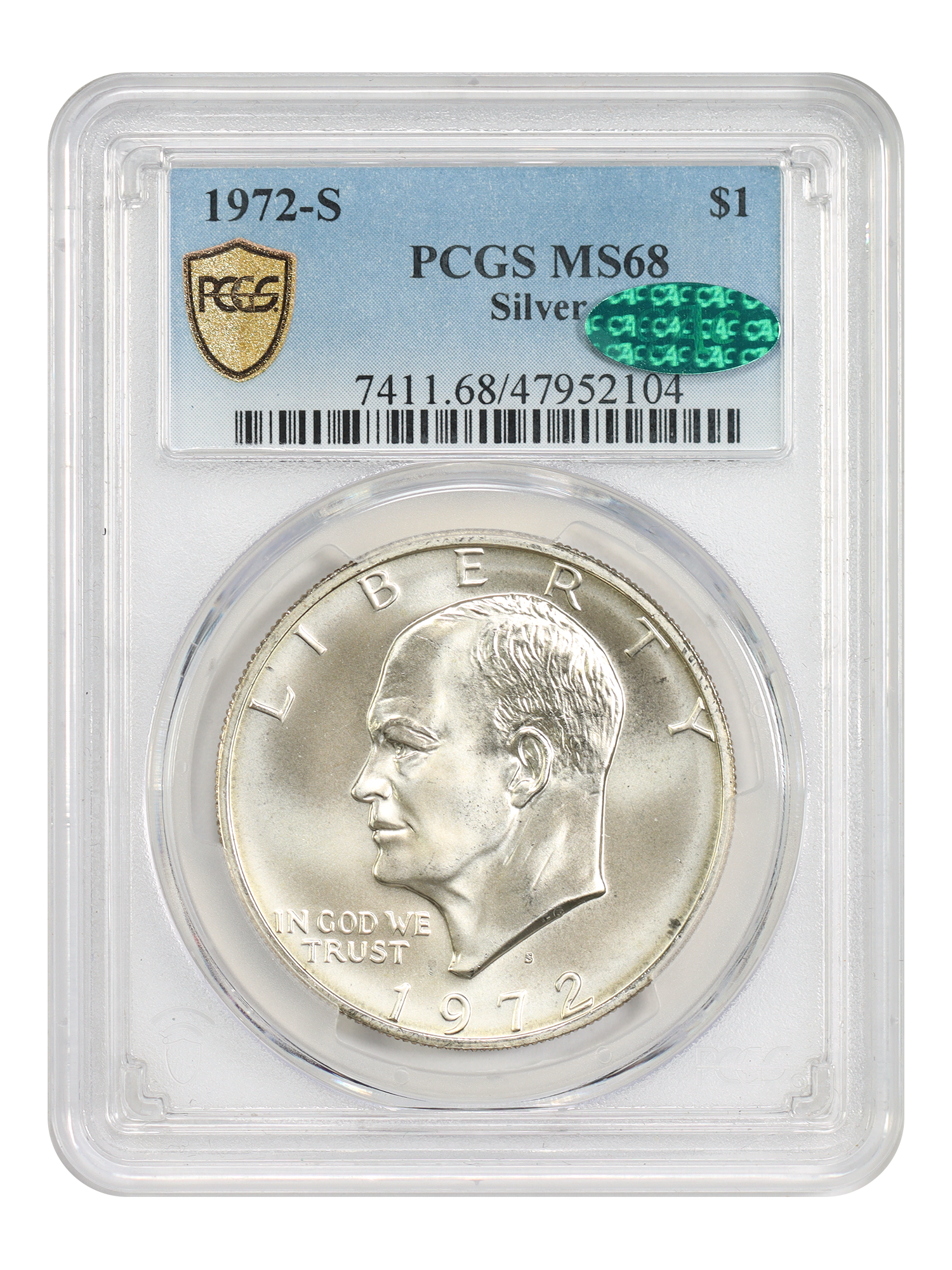1972-S $1 PCGS/CAC MS68 (Silver)