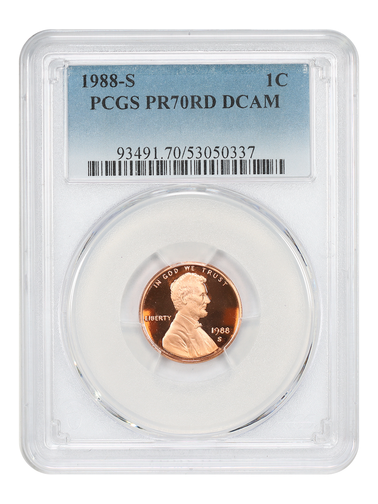 1988-S 1C PCGS PR70RD DCAM