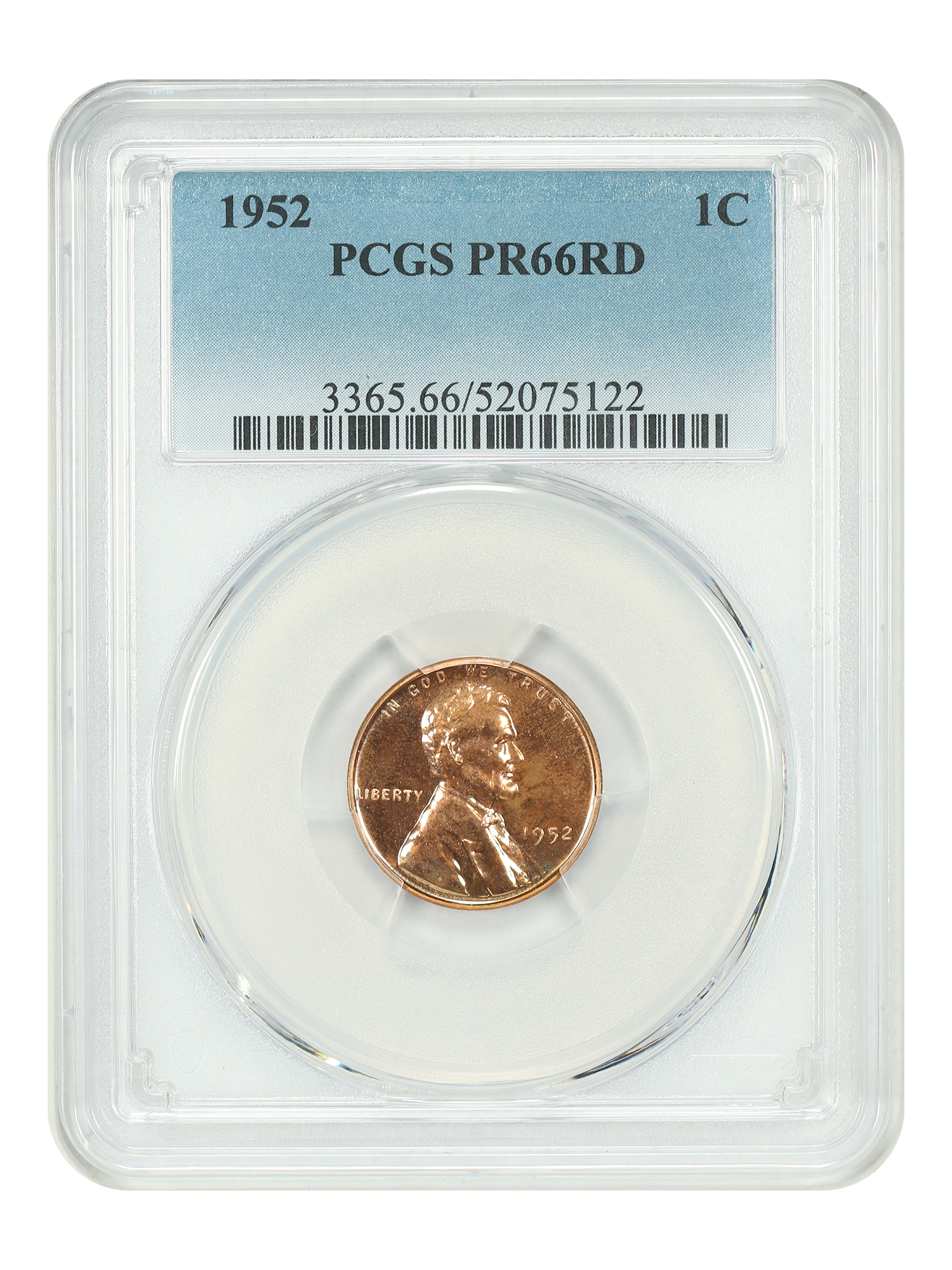 1952 1C PCGS PR66RD