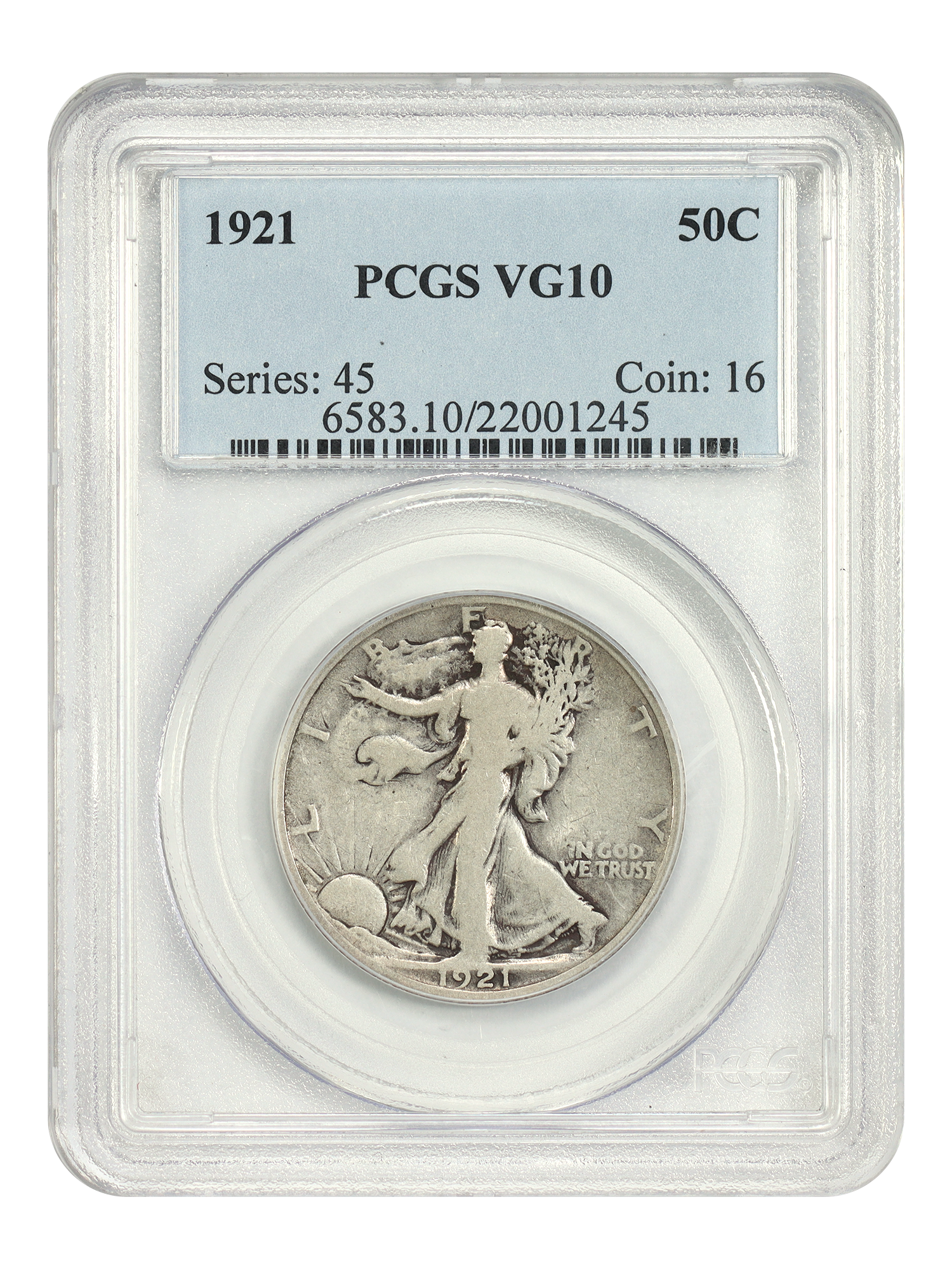 1921 50C PCGS VG10