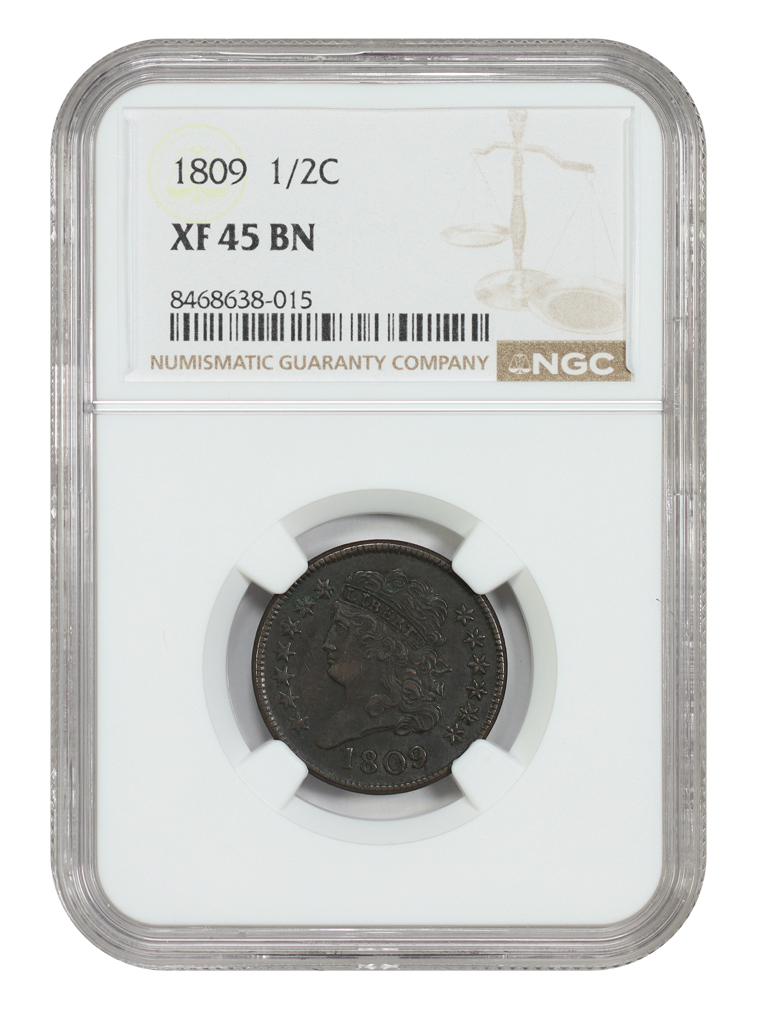 1809 1/2C NGC XF45