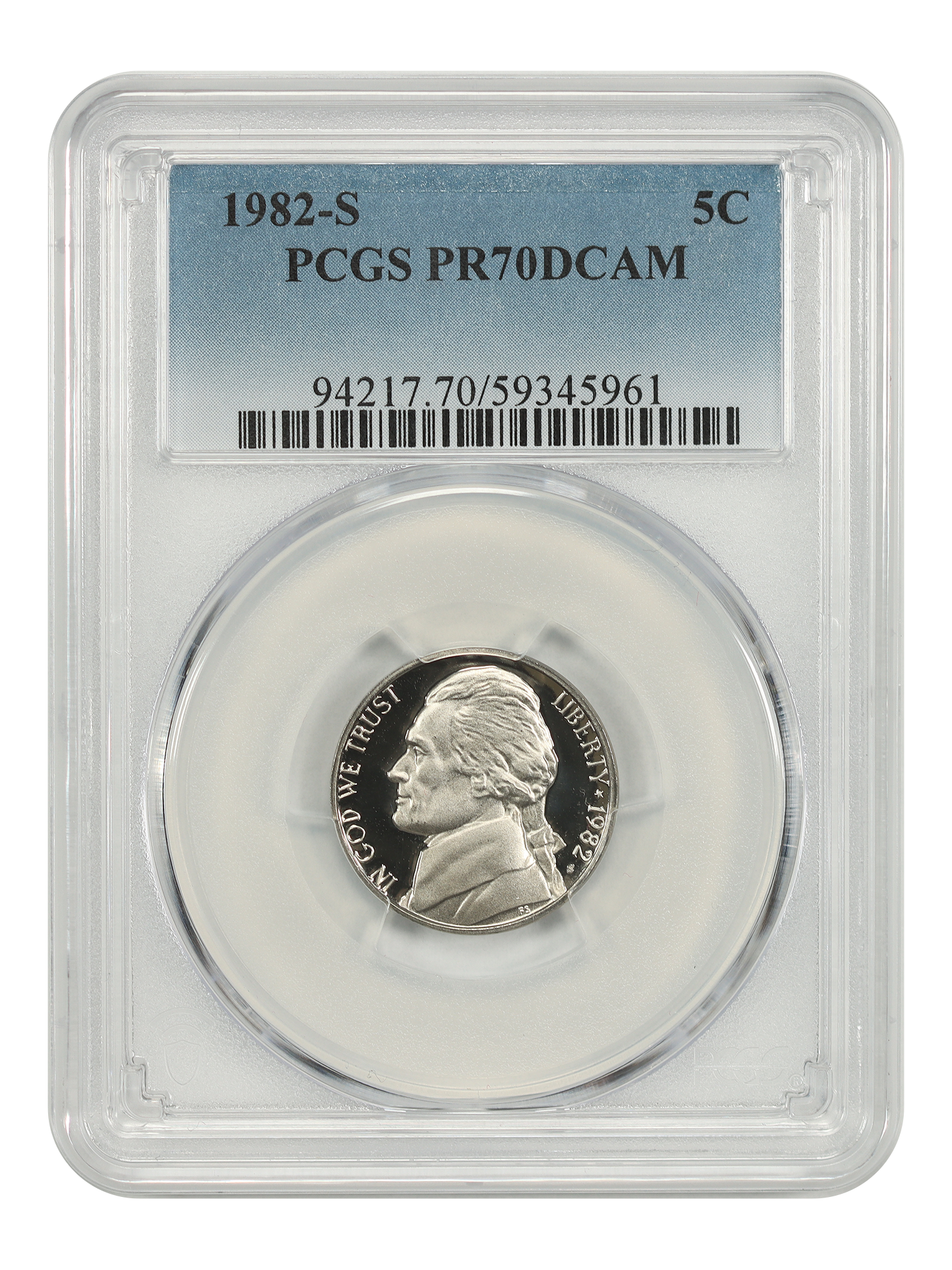 1982-S 5C PCGS PR70DCAM