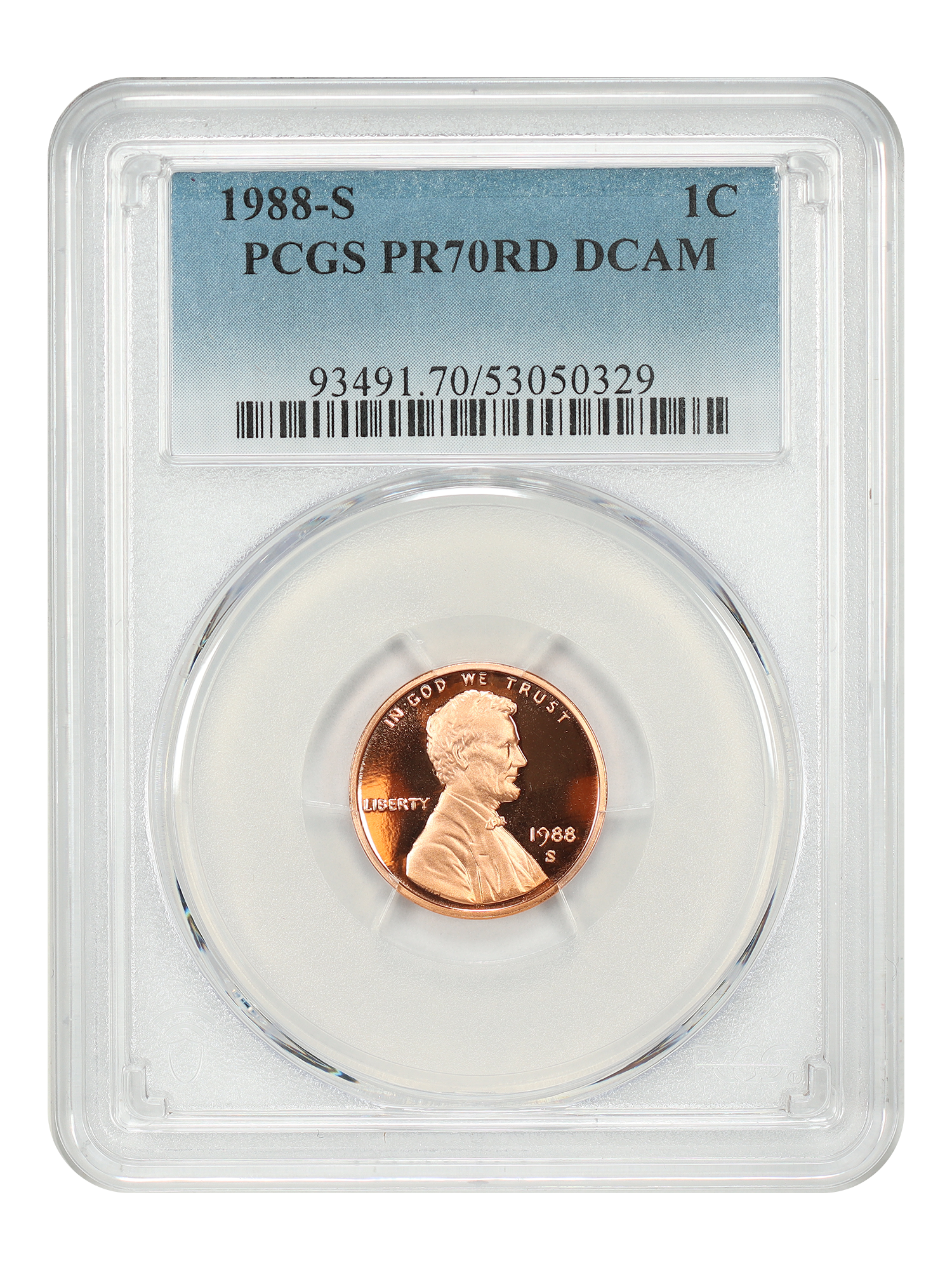 1988-S 1C PCGS PR70RD DCAM