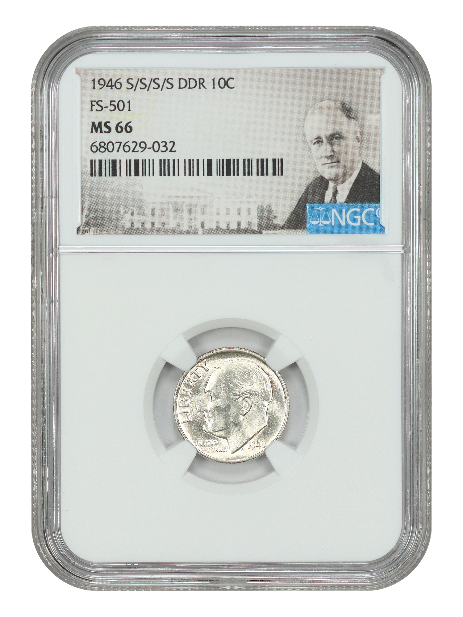 1946-S/S 10C NGC MS66 (DDR, FS-501)