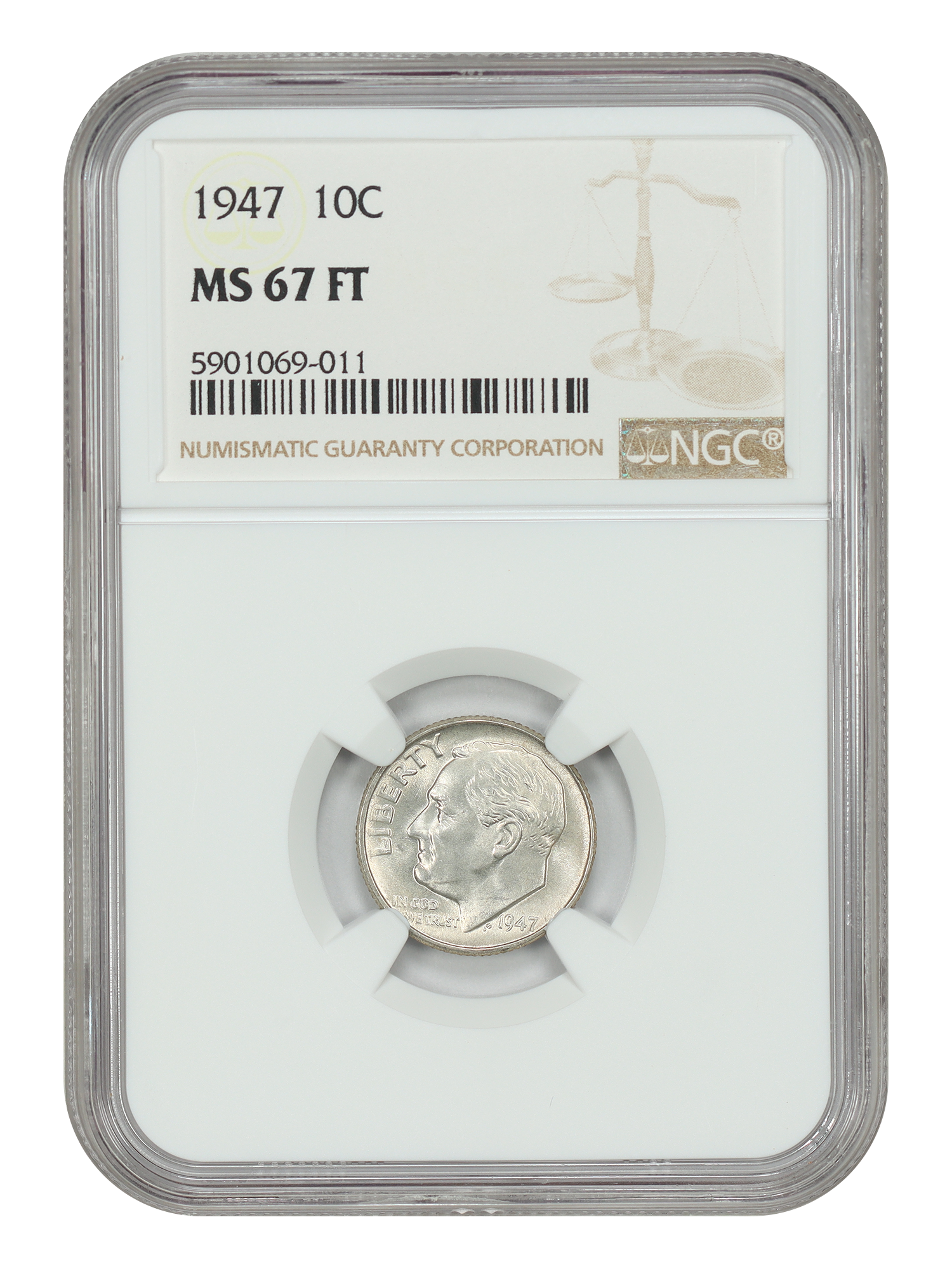 1947 10C NGC MS67FB