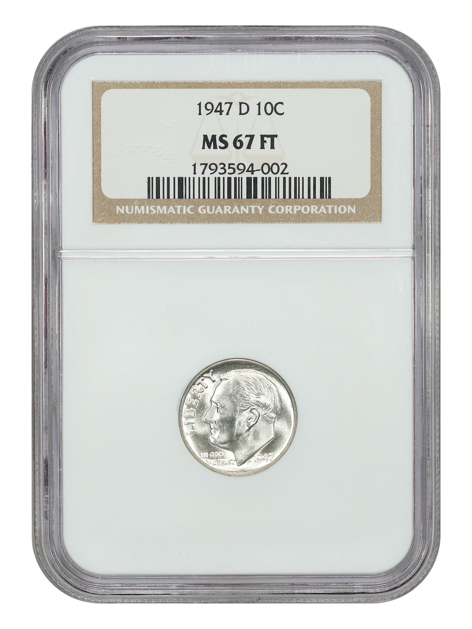 1947-D 10C NGC MS67FB