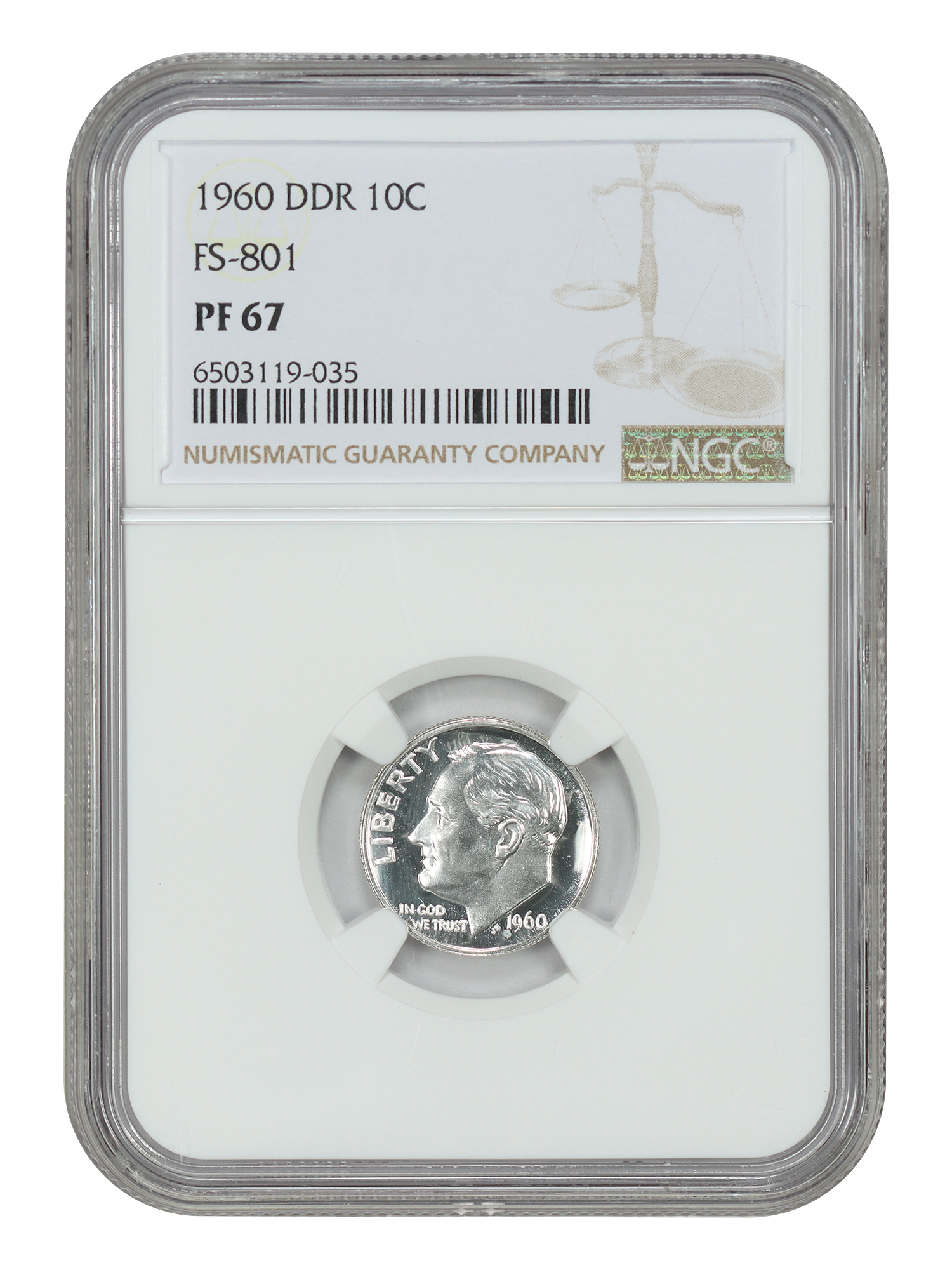 1960 10C NGC PR67 (DDR, FS-801)