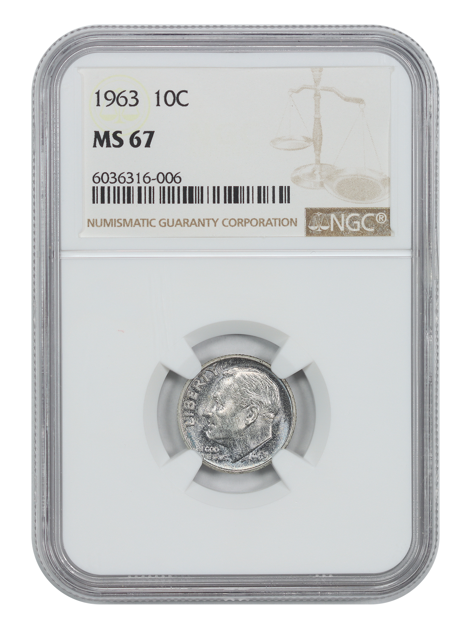 1963 10C NGC MS67