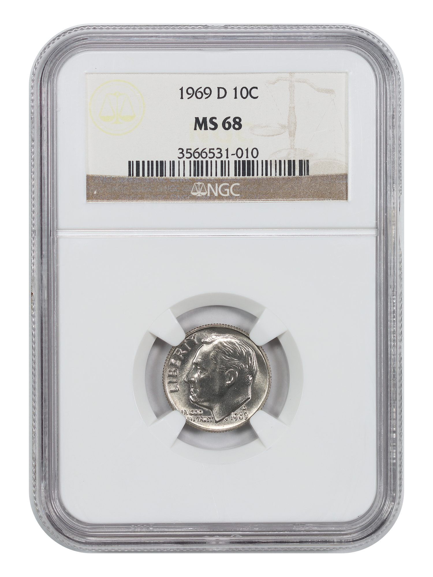 1969-D 10C NGC MS68