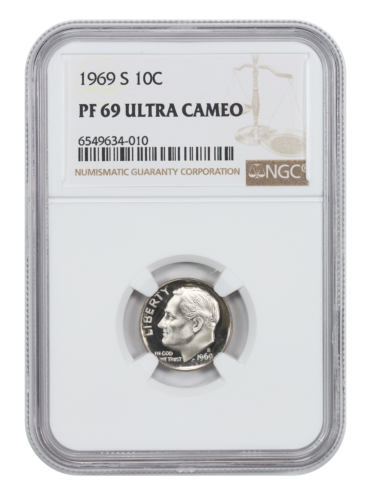 1969-S 10C NGC PR69DCAM