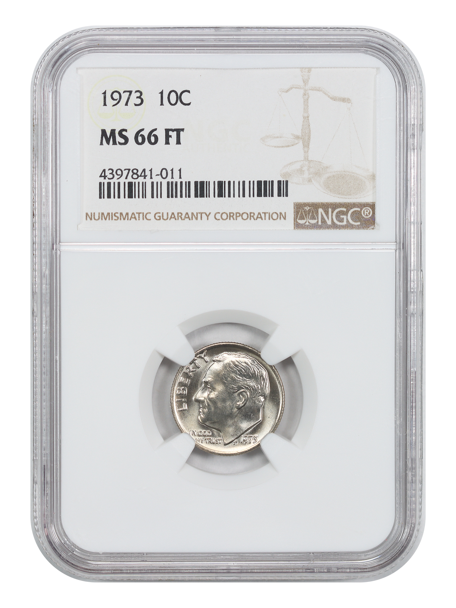 1973 10C NGC MS66FB