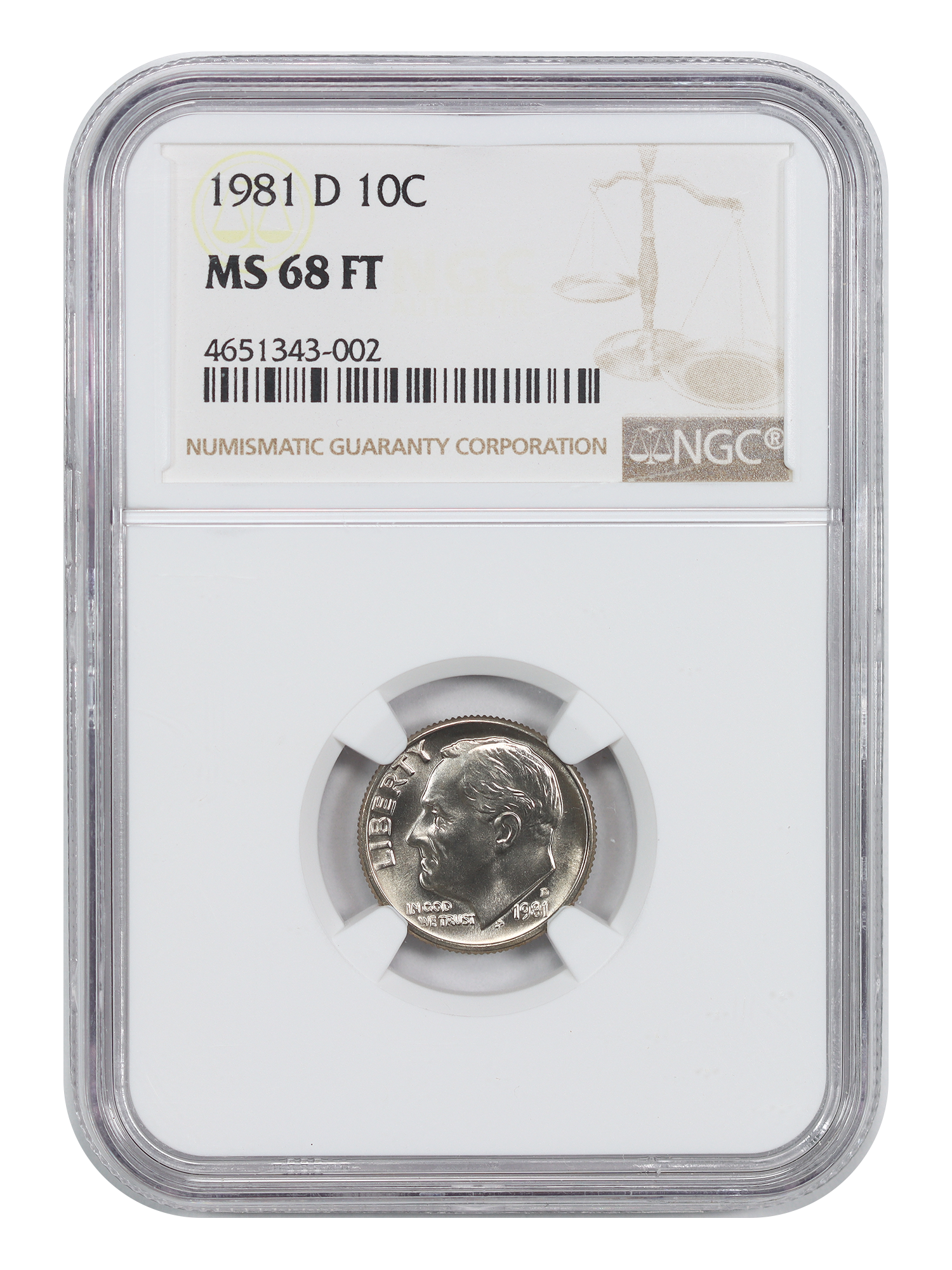 1981-D 10C NGC MS68FB