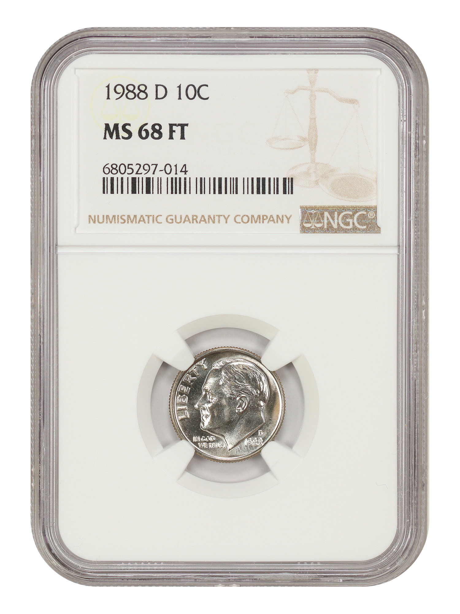 1988-D 10C NGC MS68FB