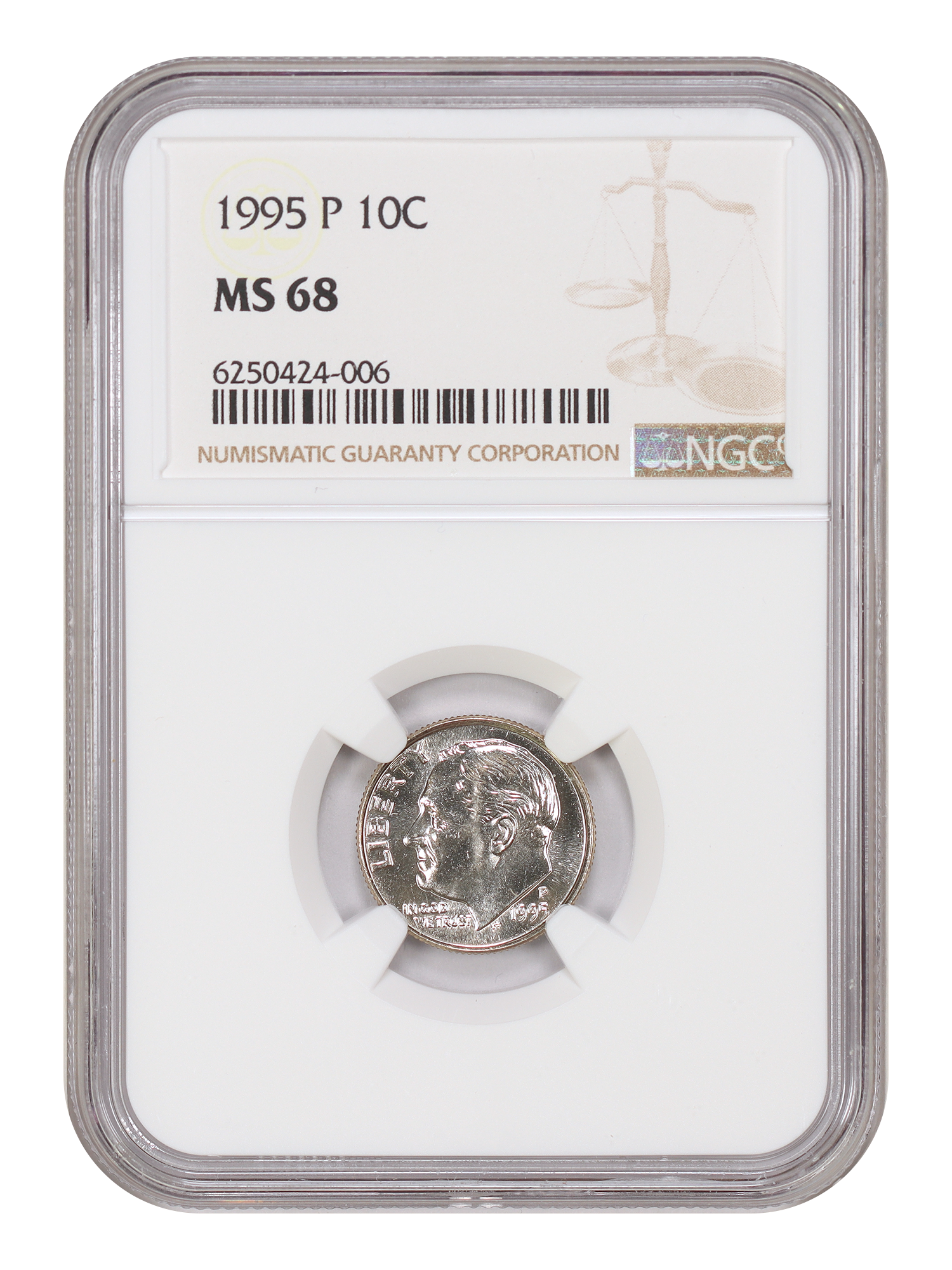 1995-P 10C NGC MS68