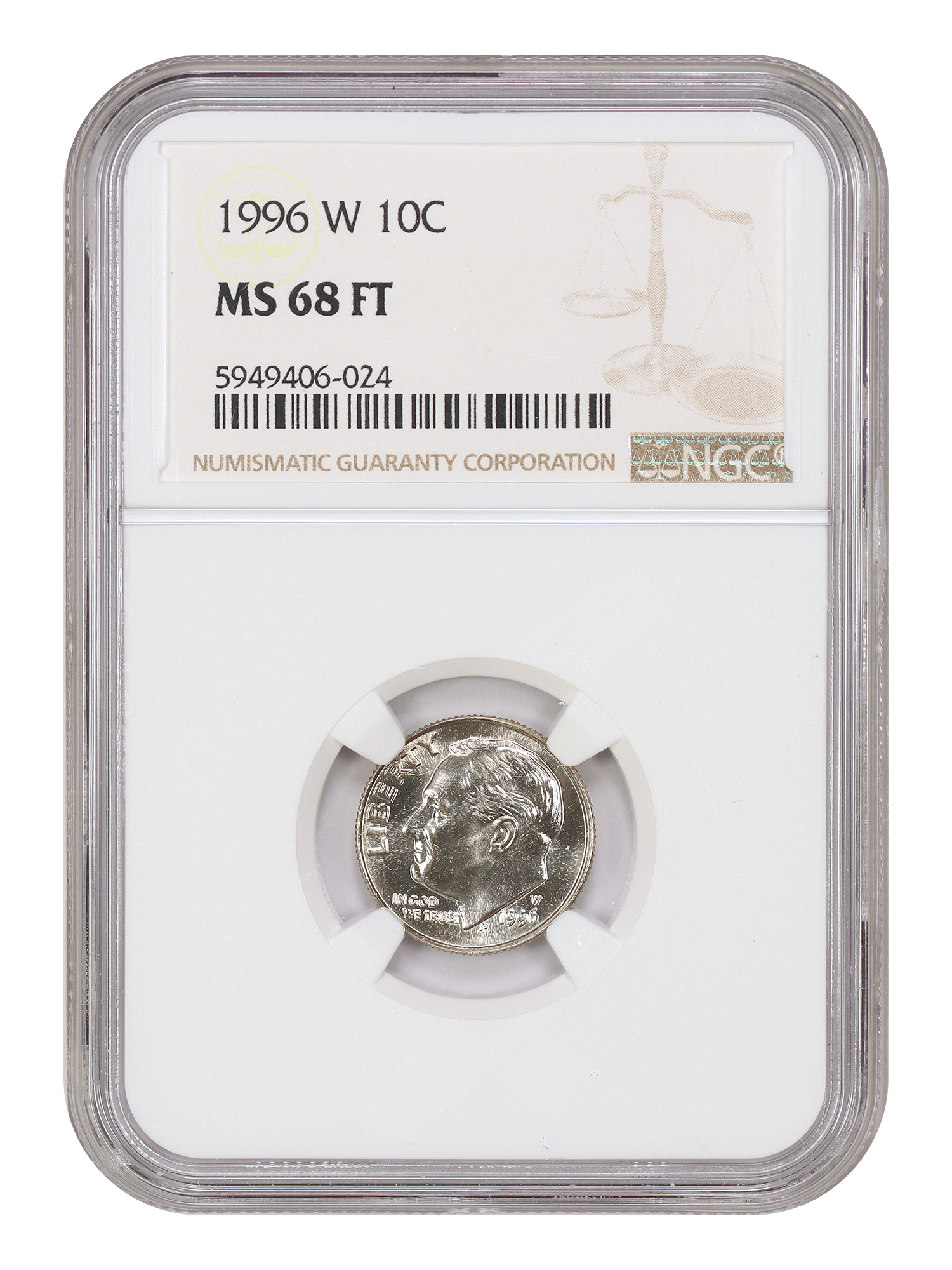 1996-W 10C NGC MS68FB