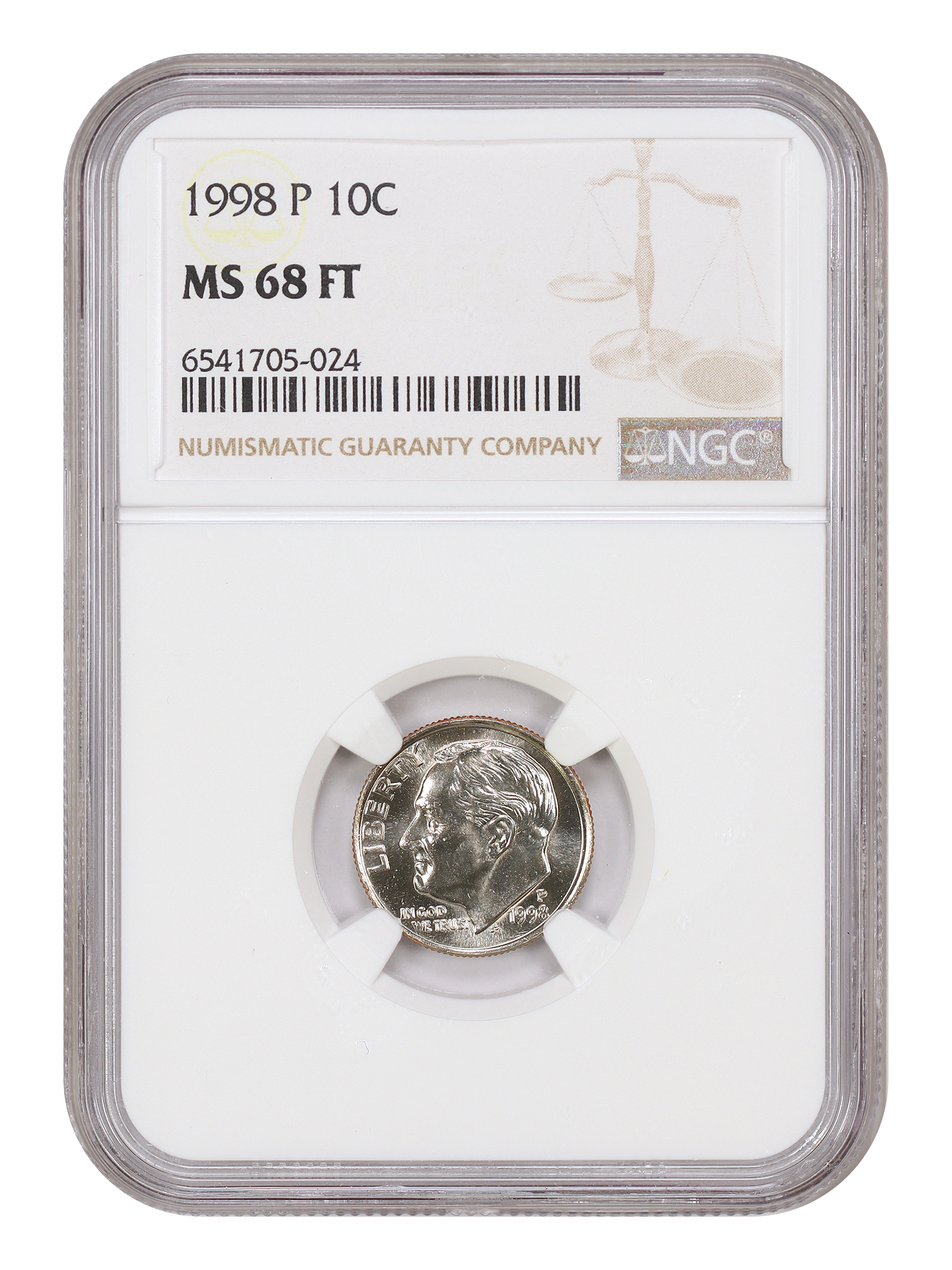 1998-P 10C NGC MS68FB