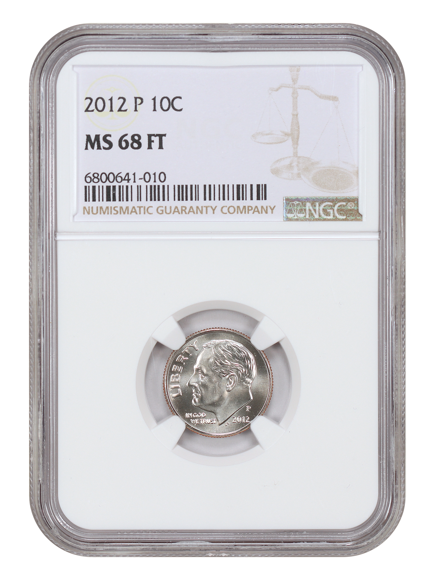 2012-P 10C NGC MS68FB