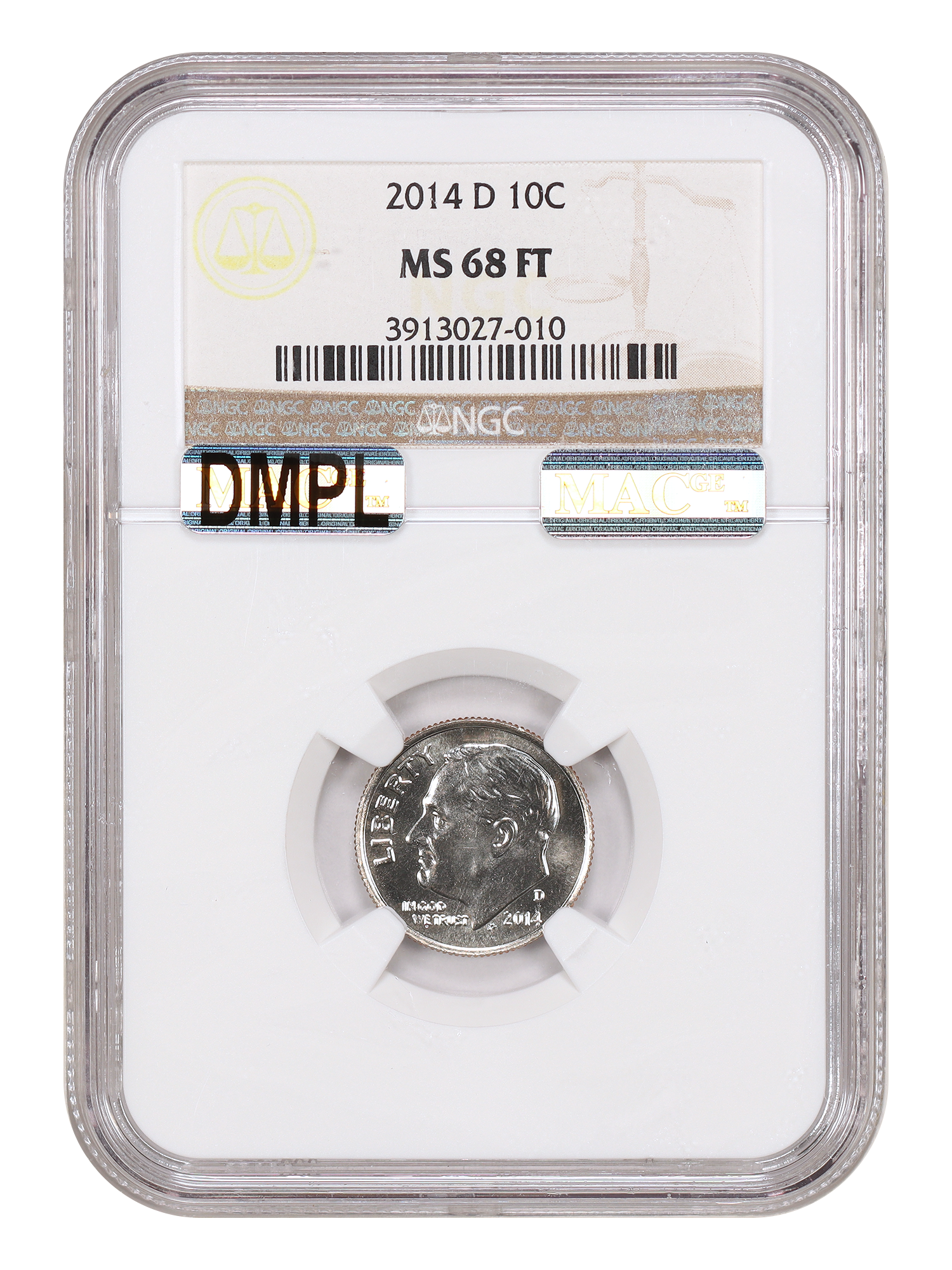 2014-D 10C NGC MS68FB