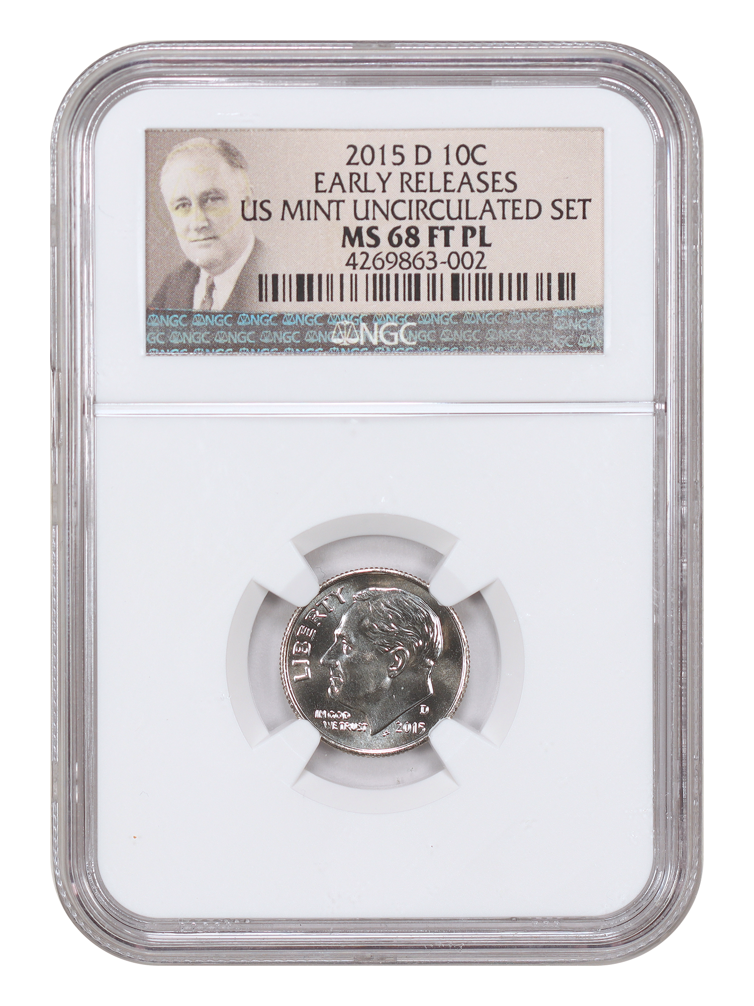 2015-D 10C NGC MS68FB PL (Early Releases)