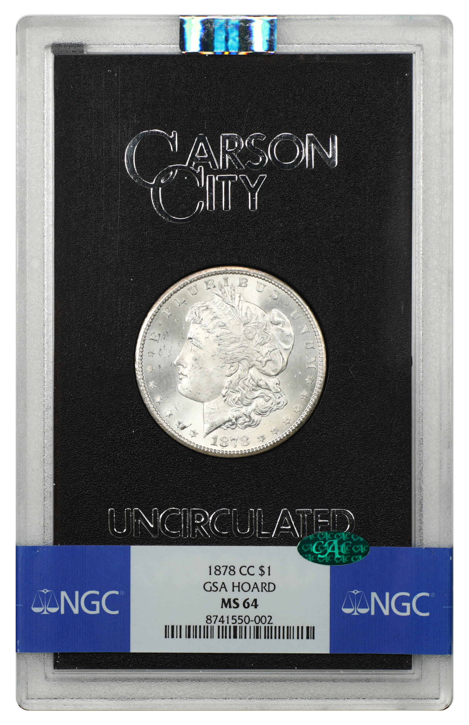 GSA: 1878-CC $1 NGC/CAC MS64