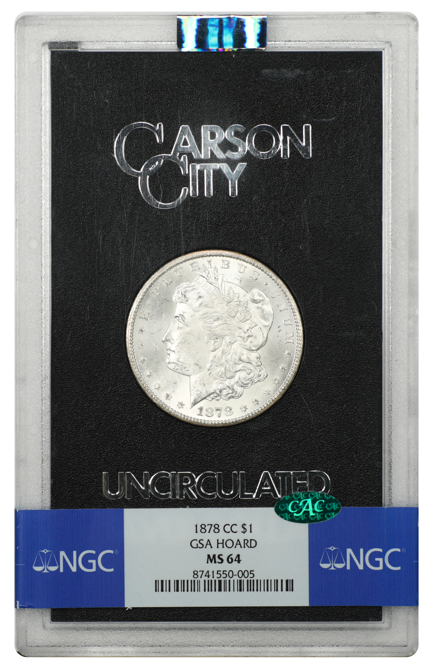 GSA: 1878-CC $1 NGC/CAC MS64