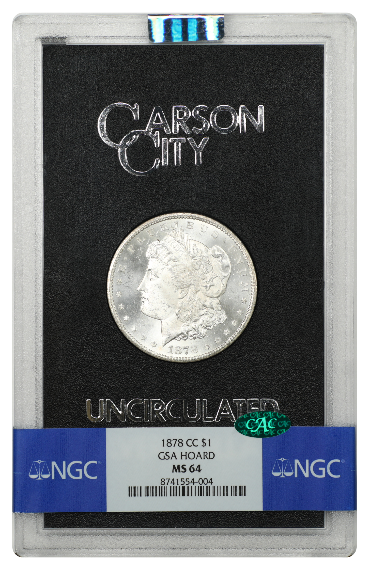 GSA: 1878-CC $1 NGC/CAC MS64
