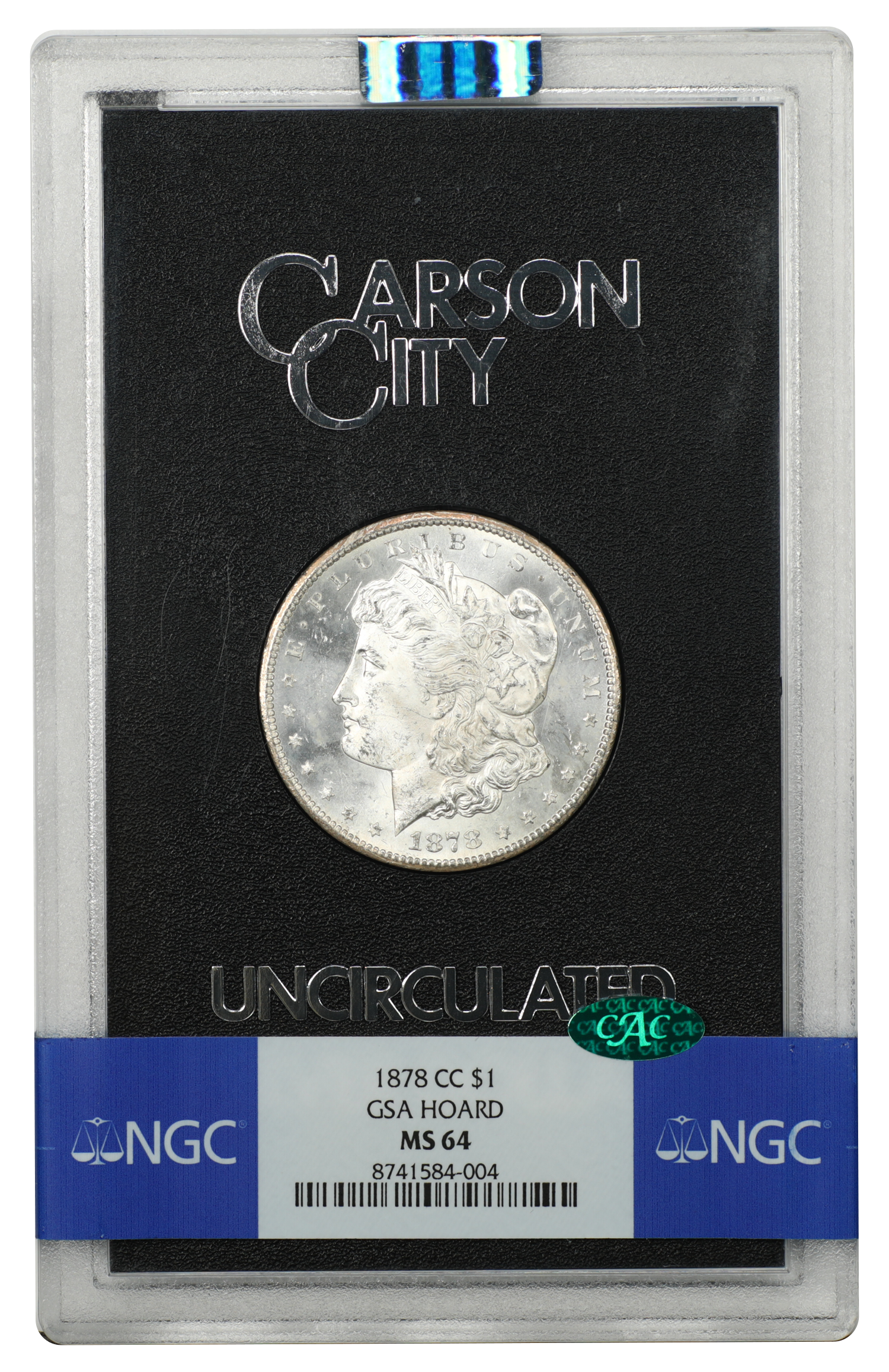 GSA: 1878-CC $1 NGC/CAC MS64