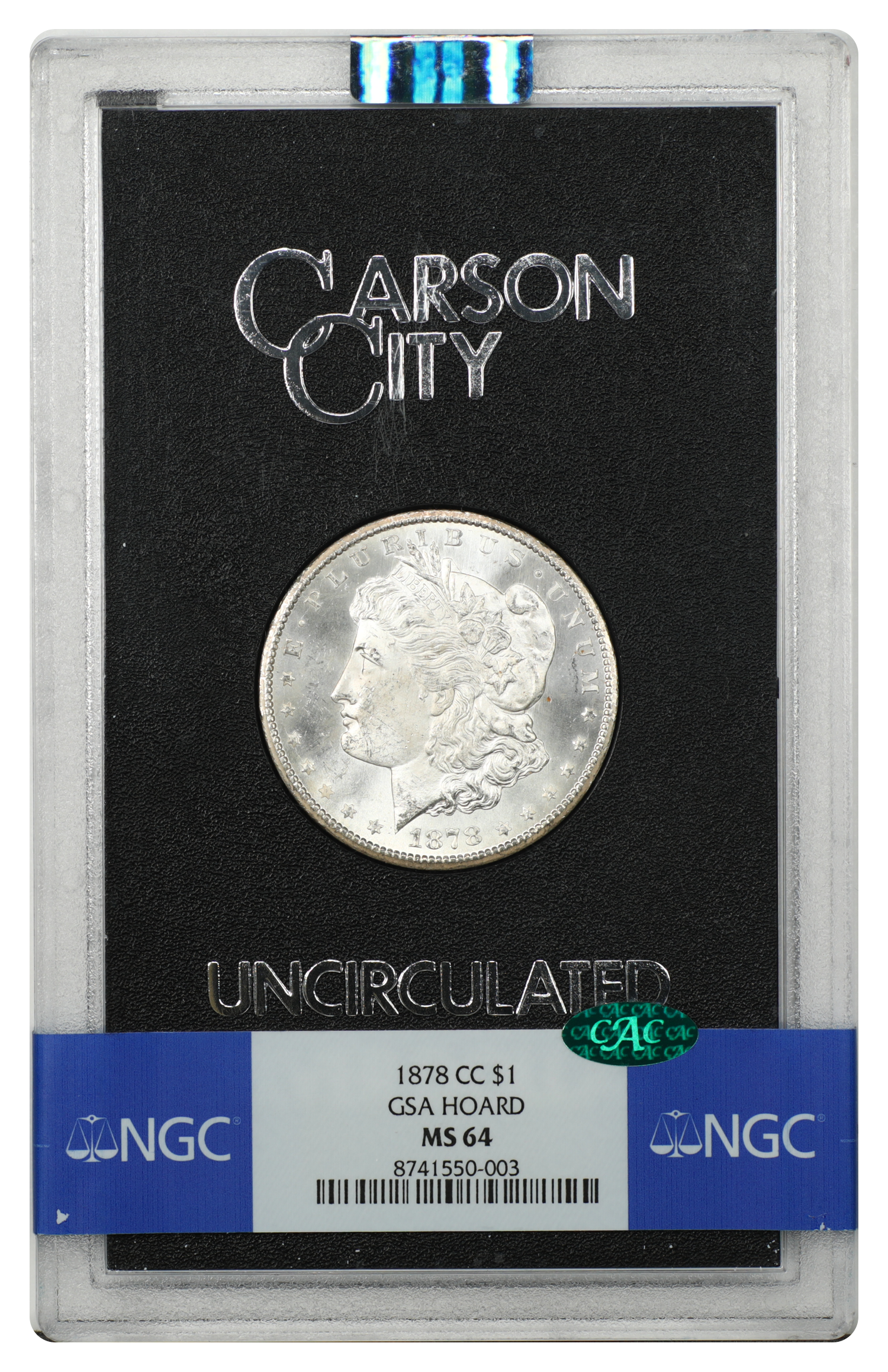 GSA: 1878-CC $1 NGC/CAC MS64
