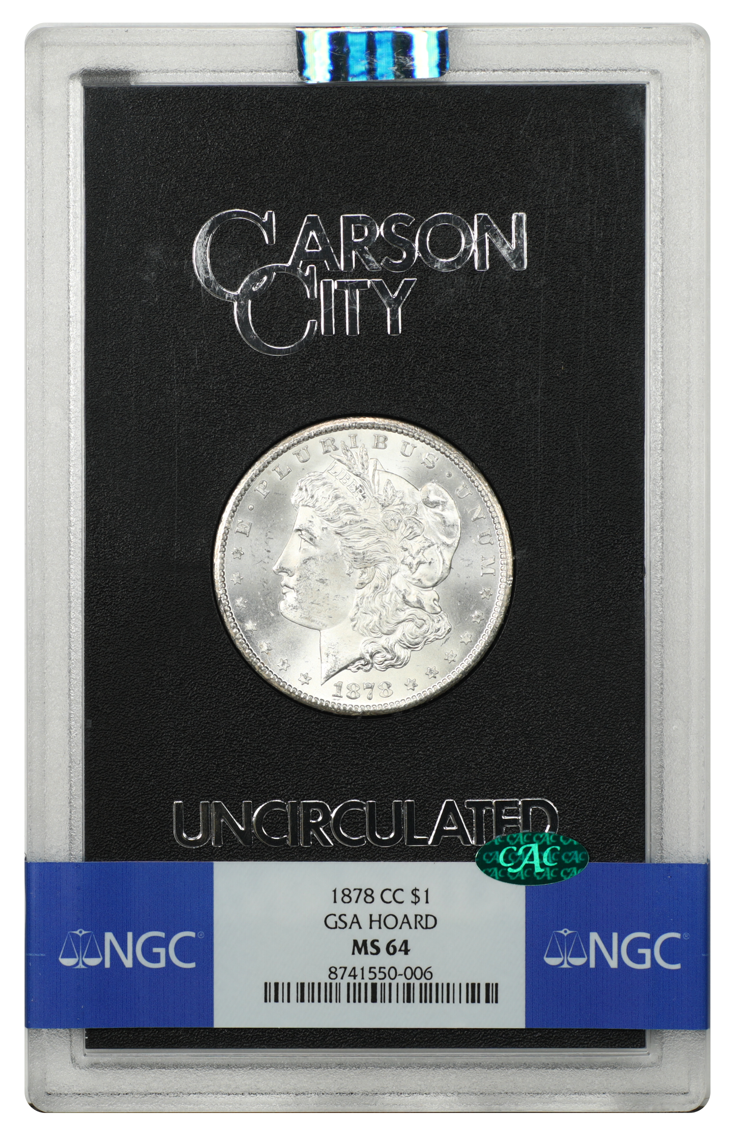 GSA: 1878-CC $1 NGC/CAC MS64