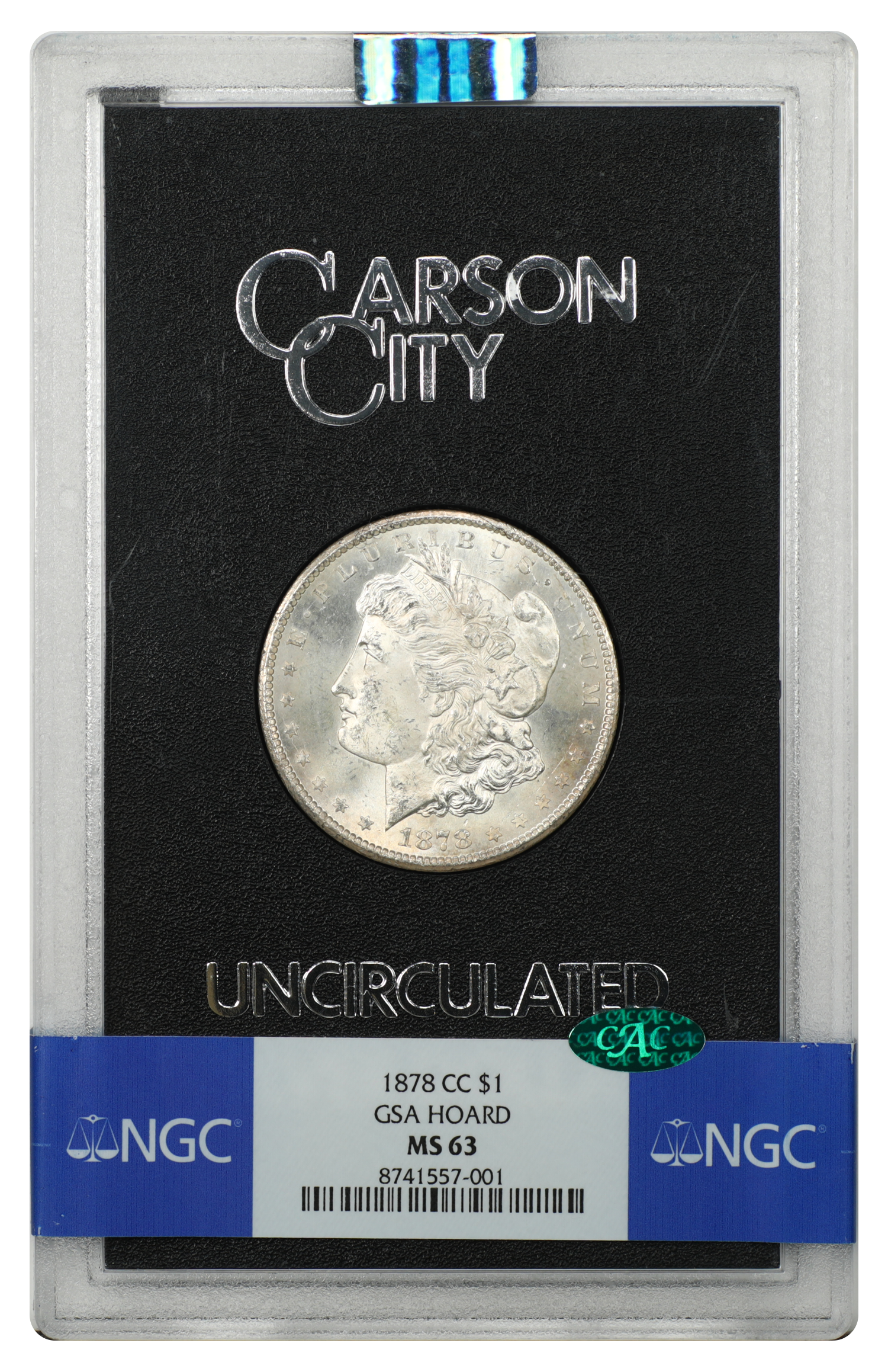 GSA: 1878-CC $1 NGC/CAC MS63