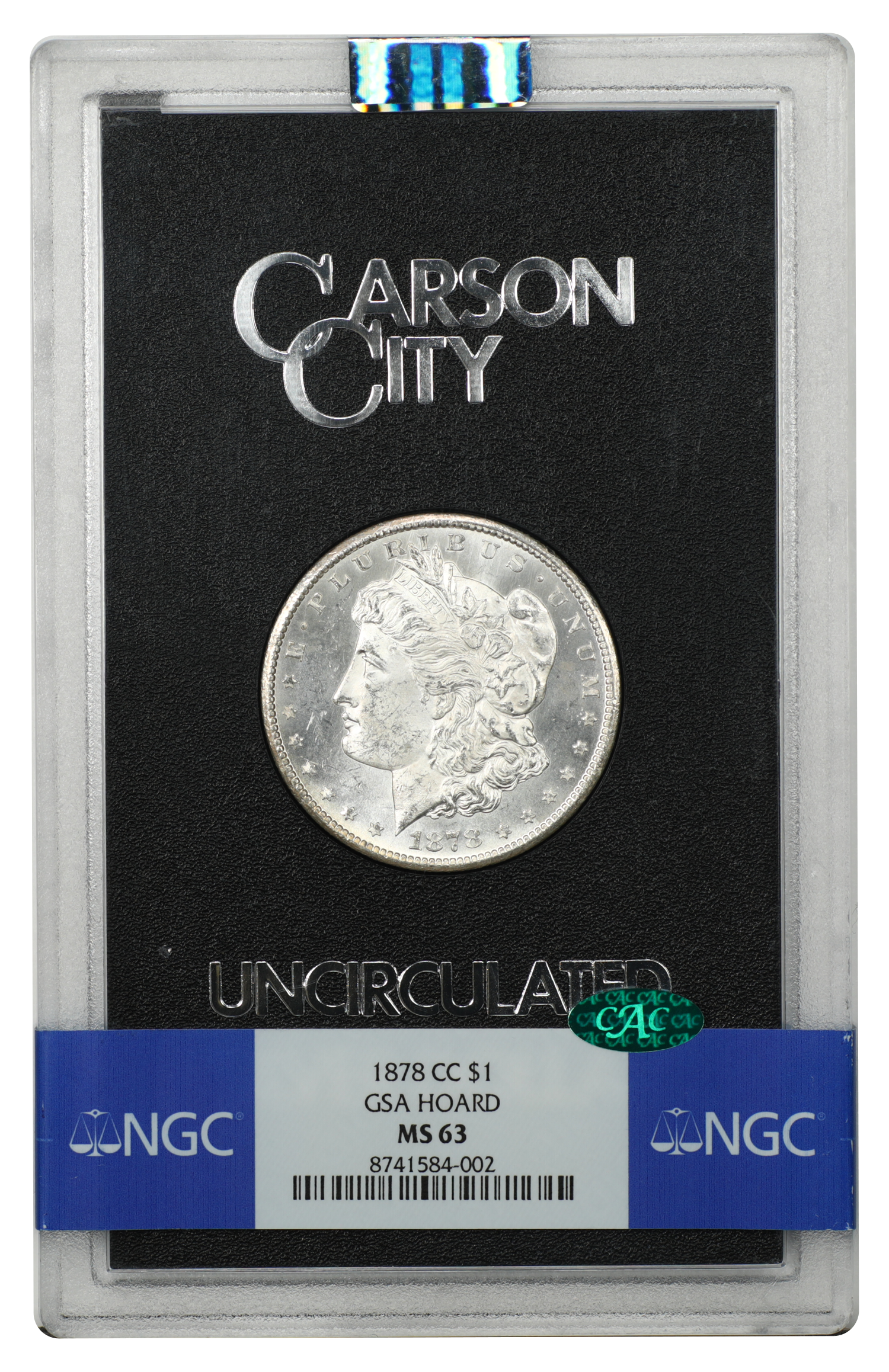 GSA: 1878-CC $1 NGC/CAC MS63