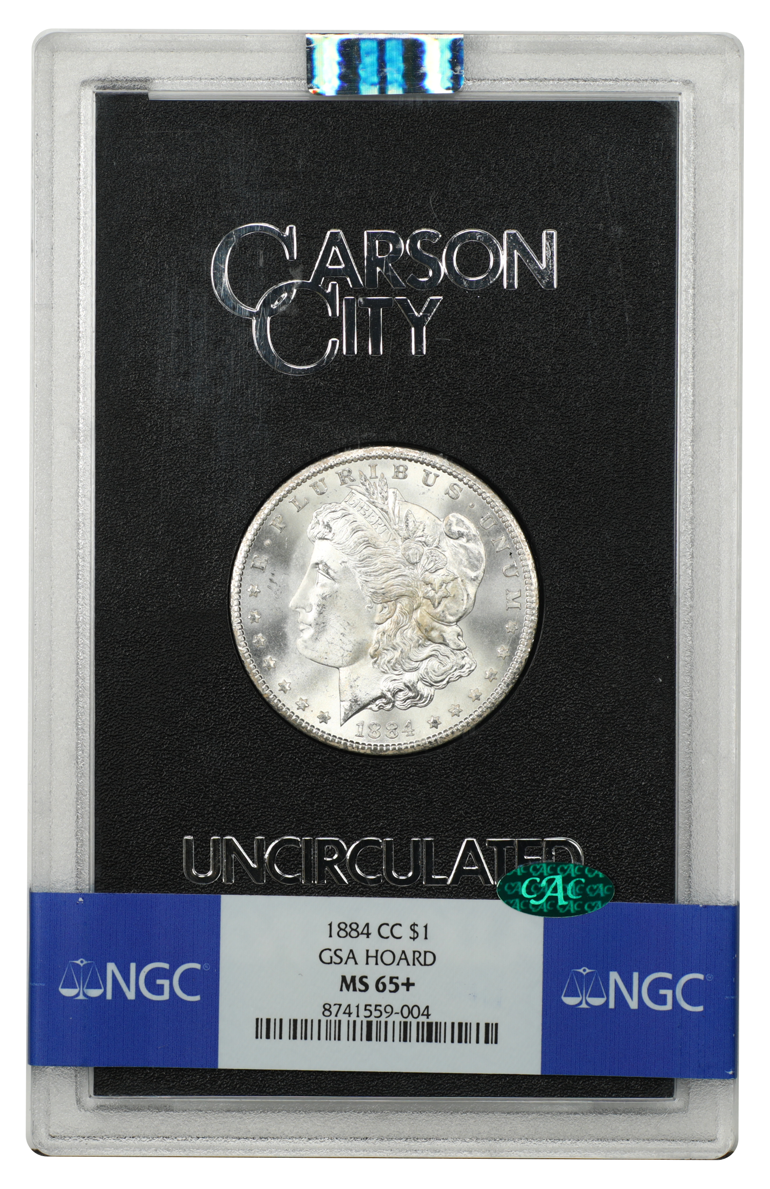 GSA: 1884-CC $1 NGC/CAC MS65+