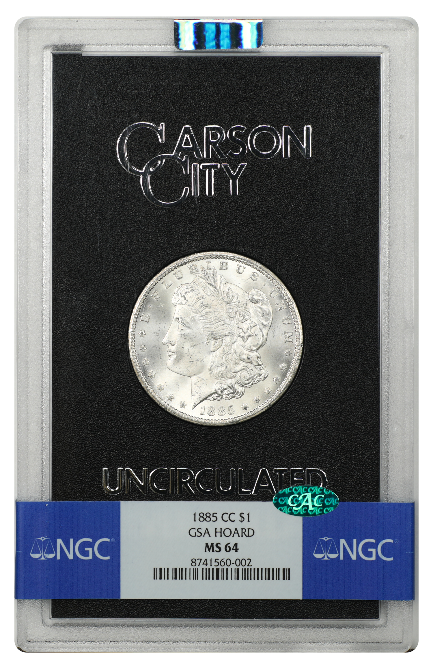 GSA: 1885-CC $1 NGC/CAC MS64