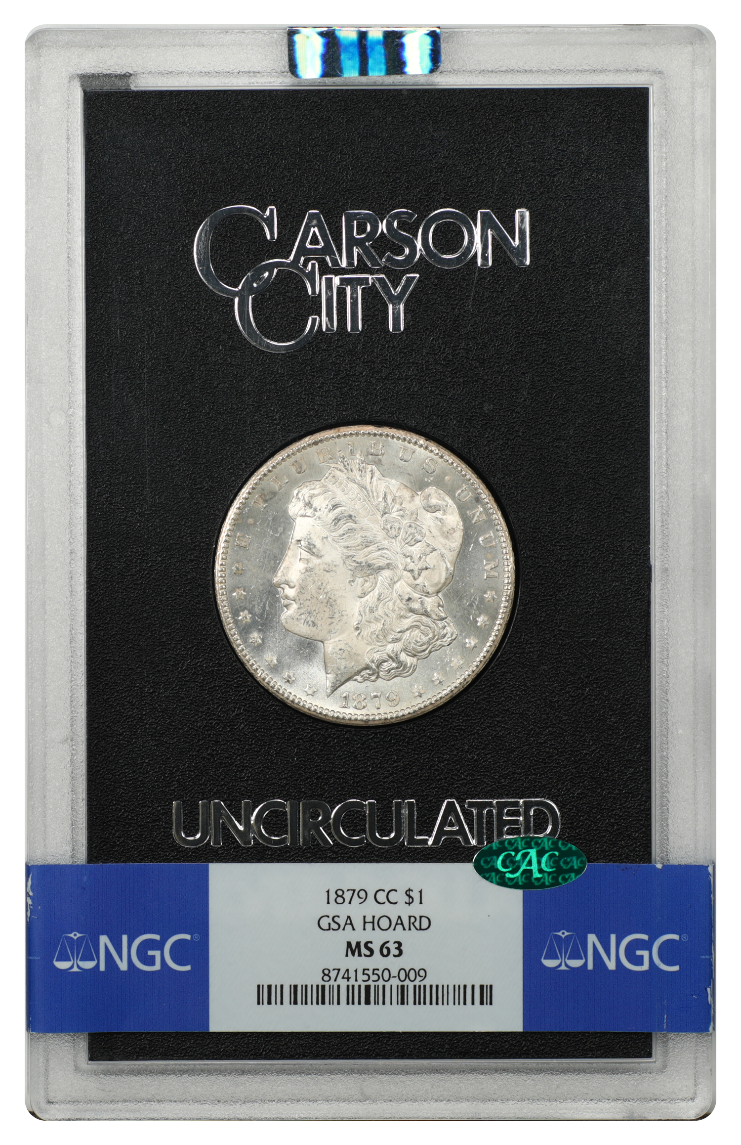GSA: 1879-CC $1 NGC/CAC MS63