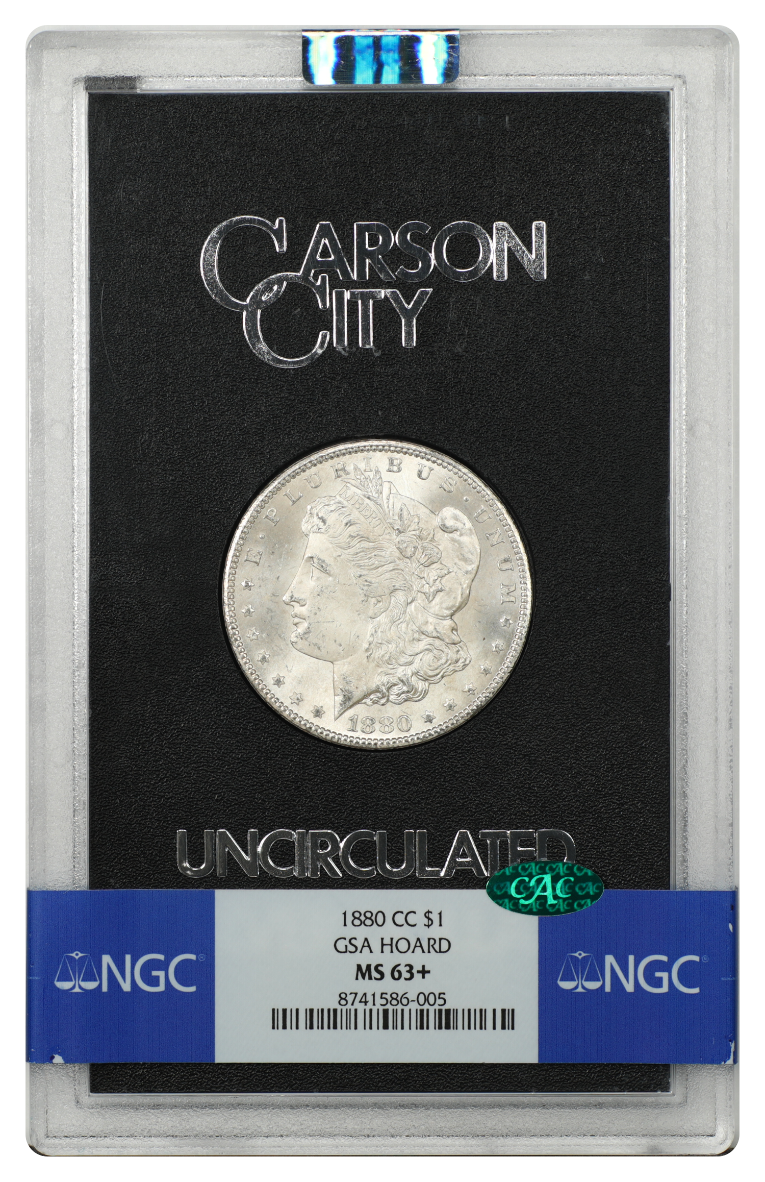 GSA: 1880-CC $1 NGC/CAC MS63+