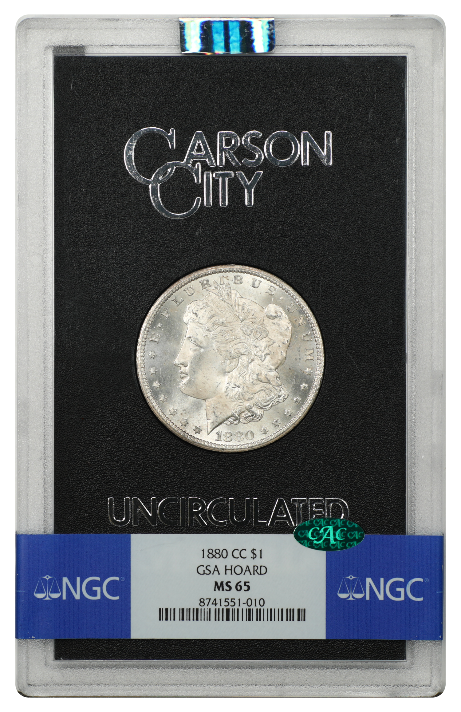 GSA: 1880-CC $1 NGC/CAC MS65