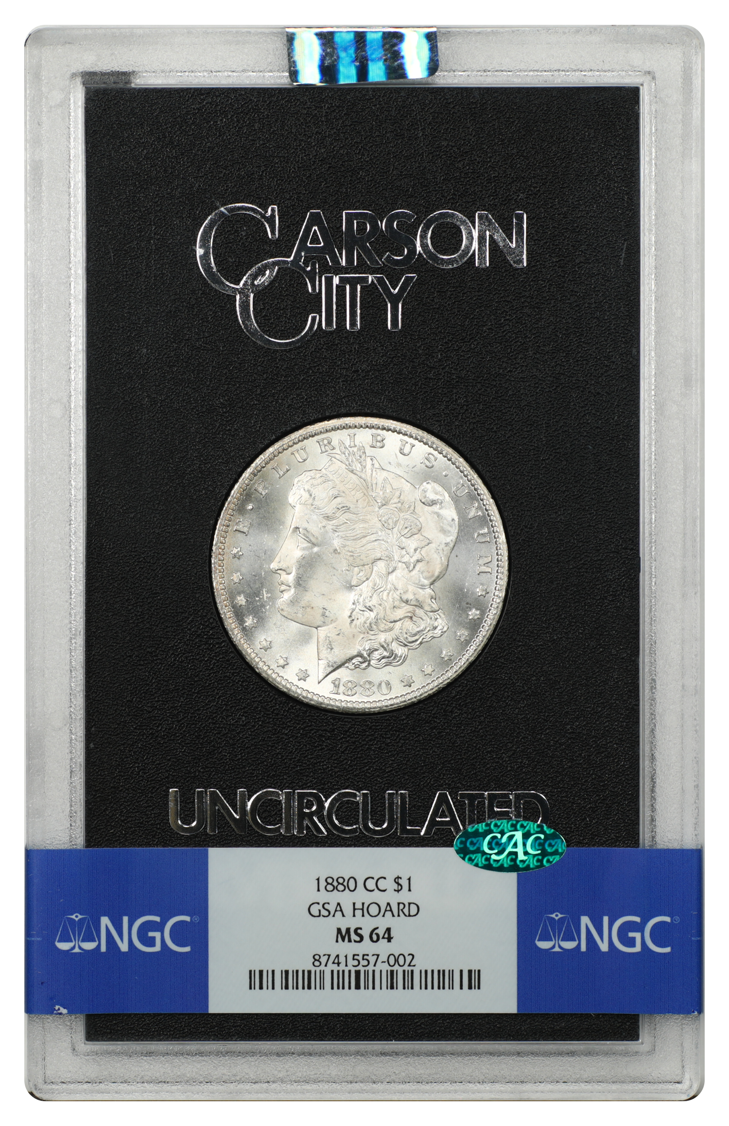 GSA: 1880-CC $1 NGC/CAC MS64