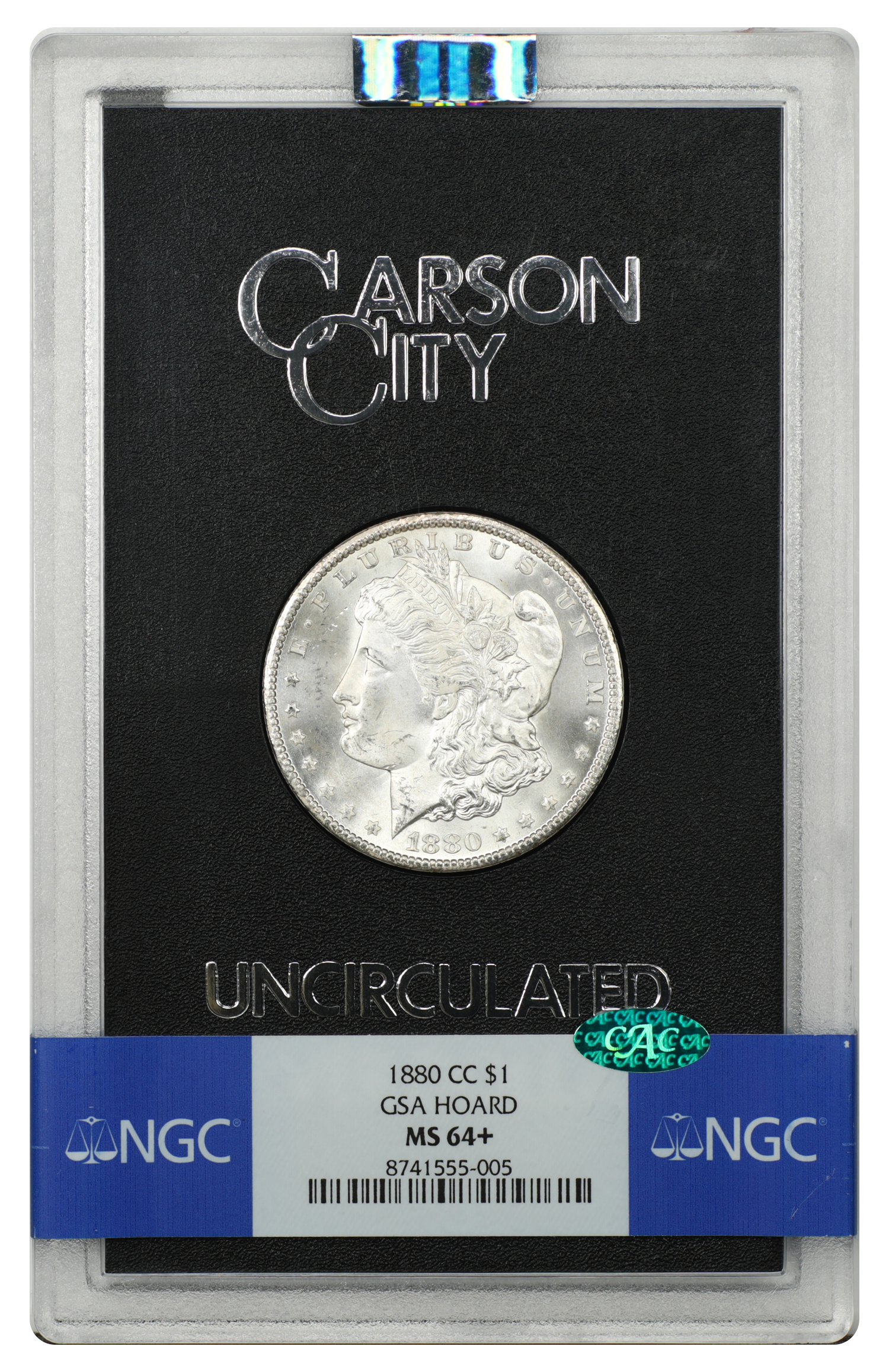 GSA: 1880-CC $1 NGC/CAC MS64+