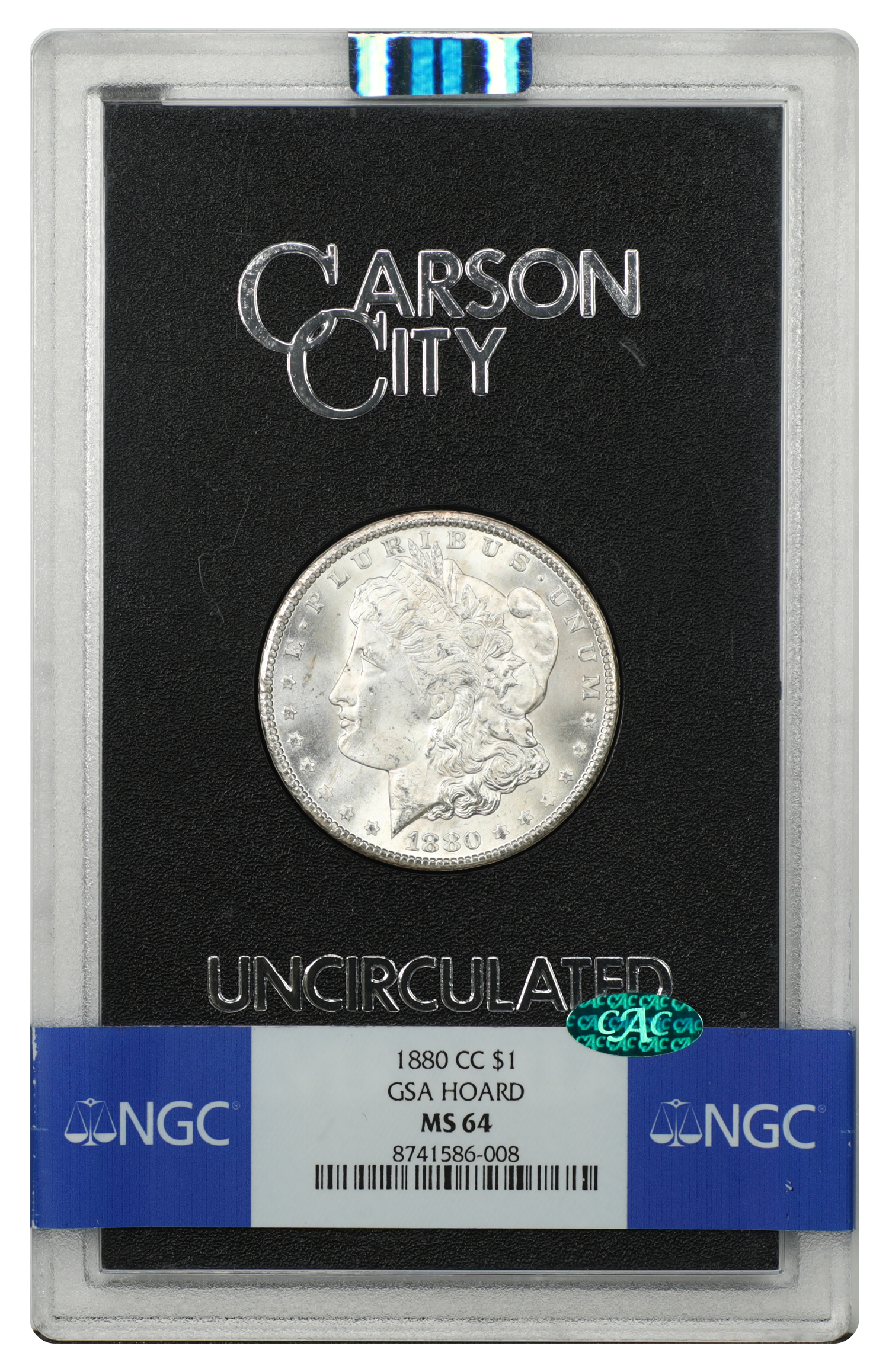 GSA: 1880-CC $1 NGC/CAC MS64